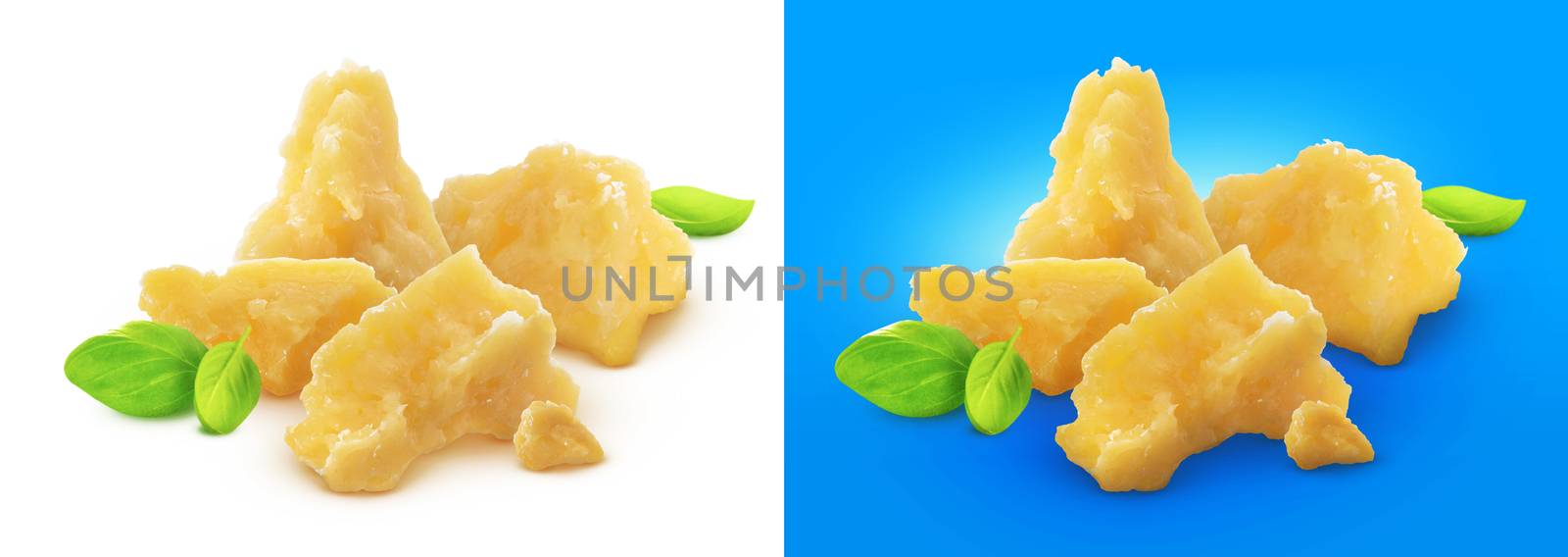 Parmesan isolated on white background with clipping path by xamtiw