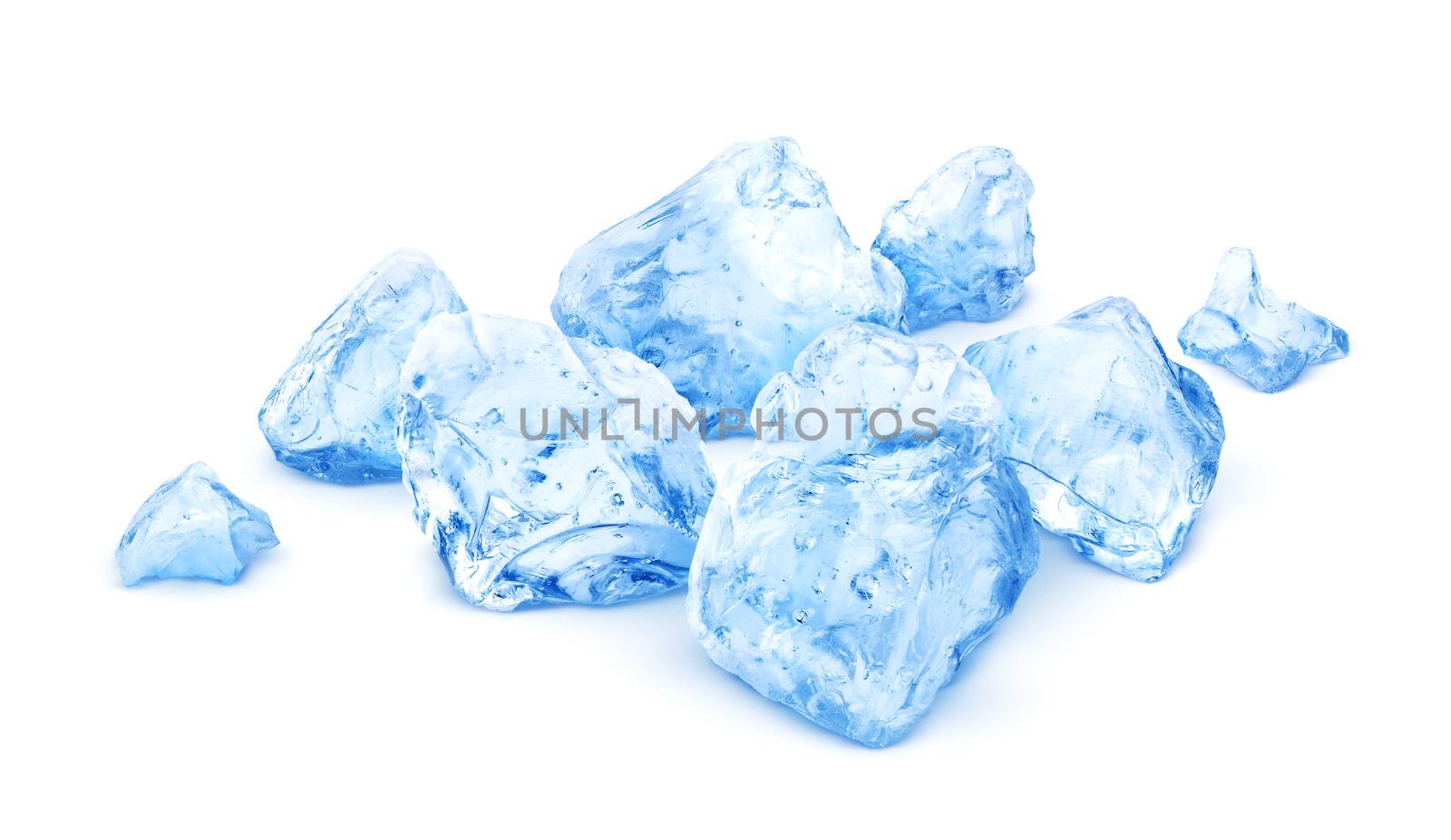 Heap of crushed ice isolated on white background with clipping path