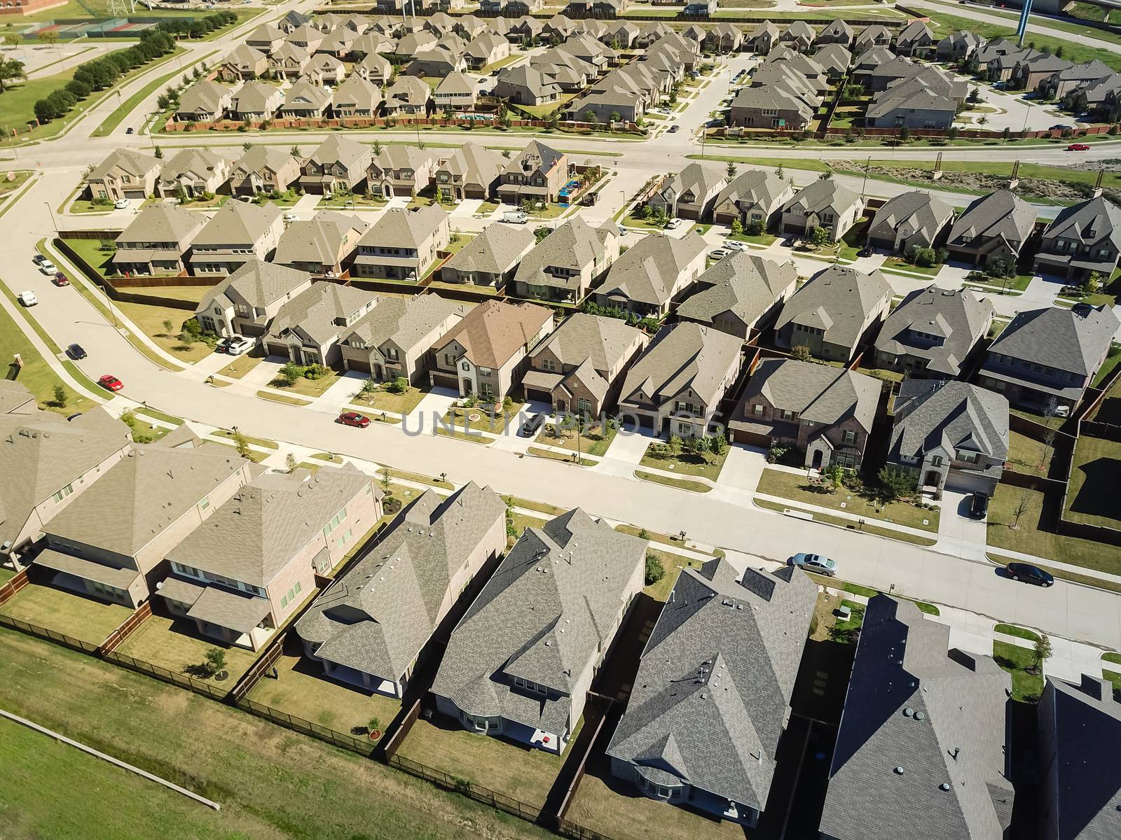 Top view new development neighborhood near Dallas, Texas by trongnguyen