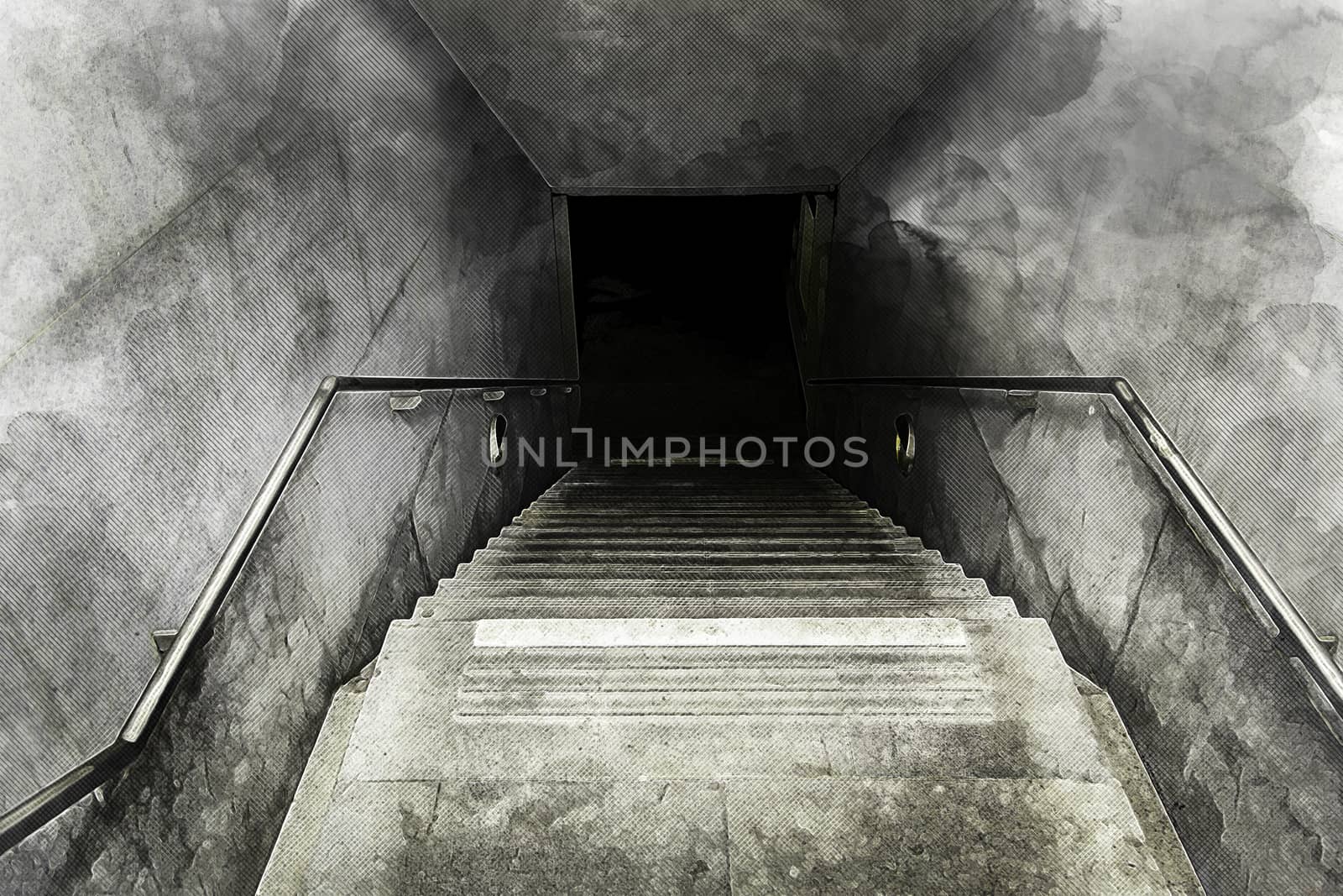 Stairs of an access to an underground tunnel by esebene