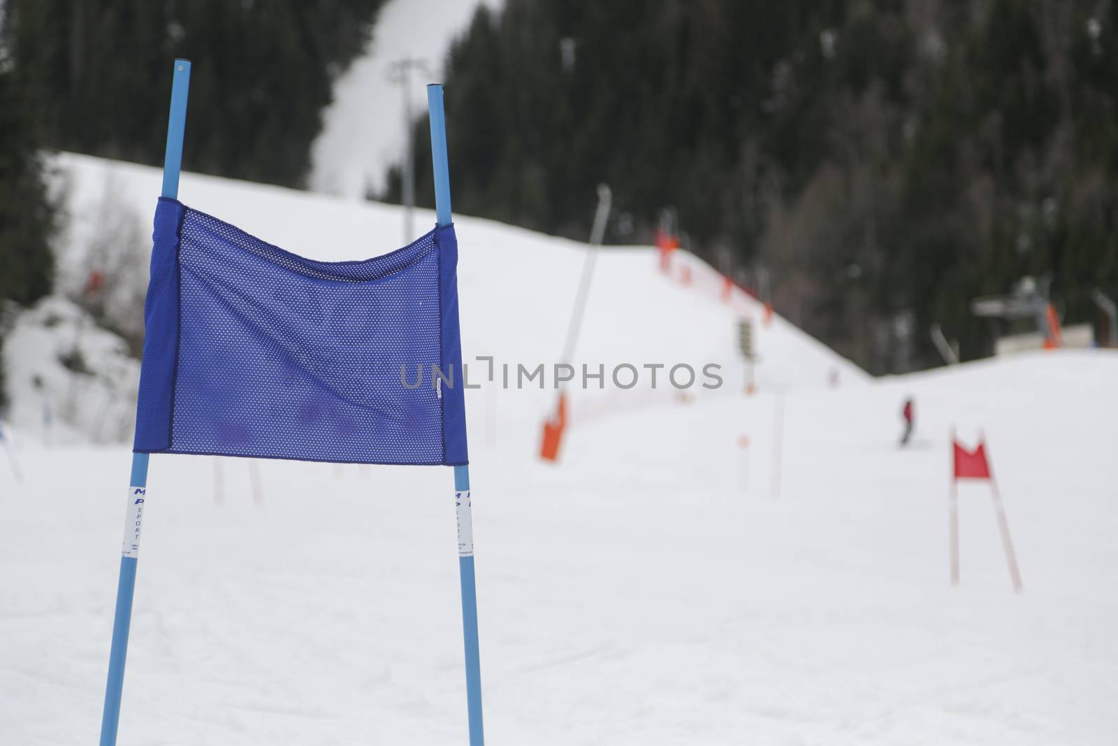 The Alpe d Huez ski domain in the French Alps