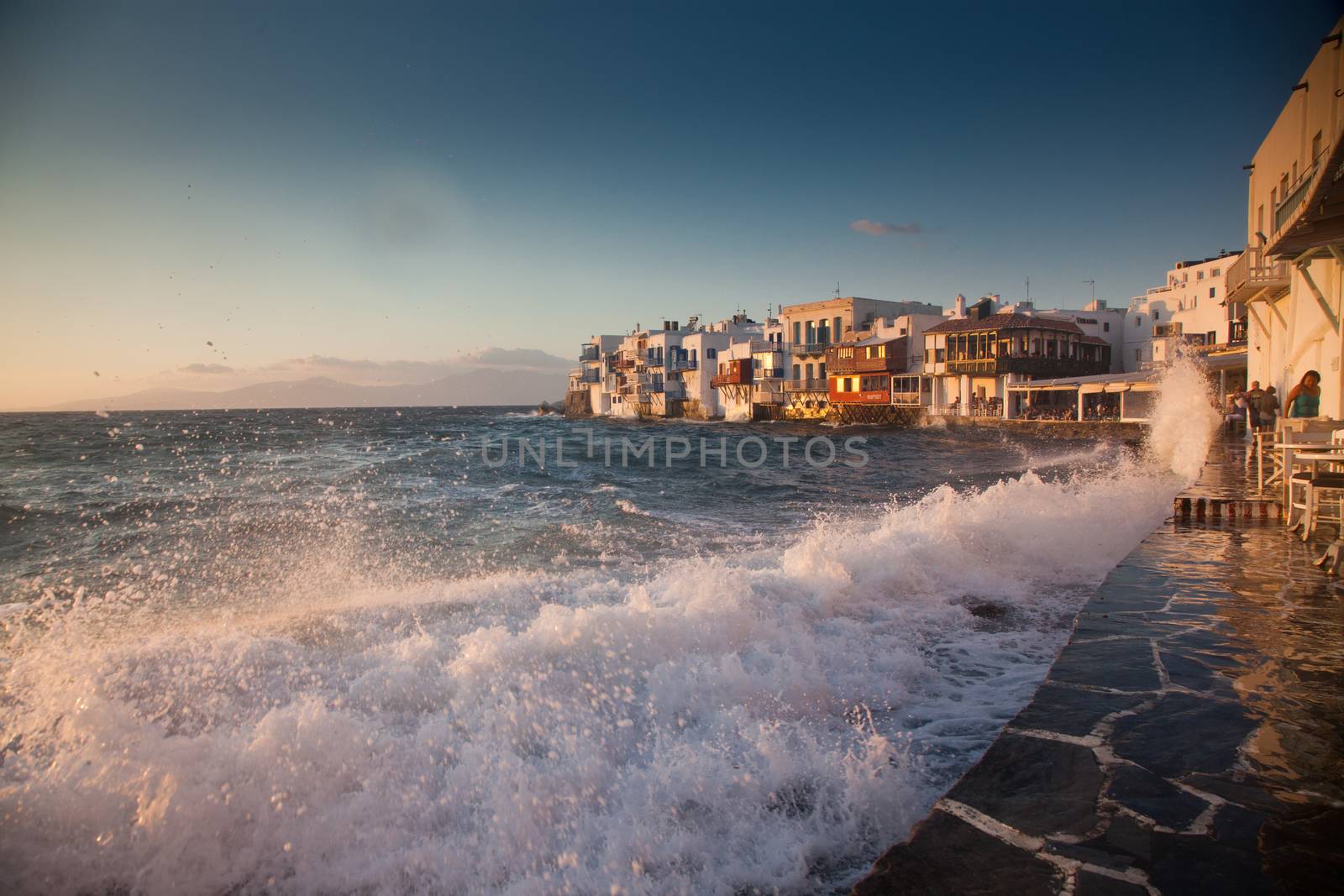 little venice at sunset, mykonos, Greece - luxury travel destiation - greek islands