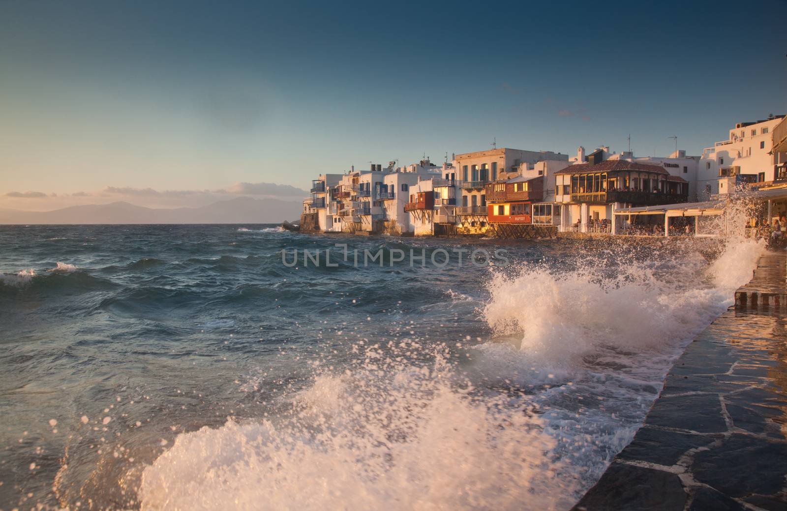 little venice at sunset, mykonos, Greece - luxury travel destiation - greek islands