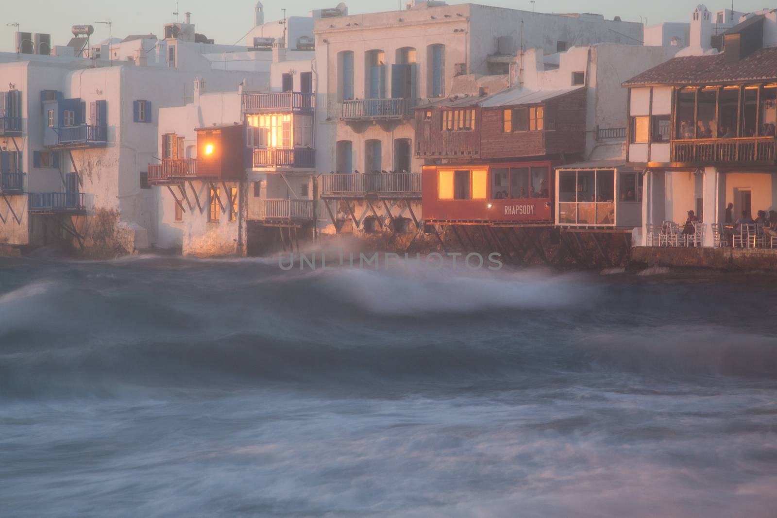 little venice at sunset, mykonos, Greece - luxury travel destiation - greek islands