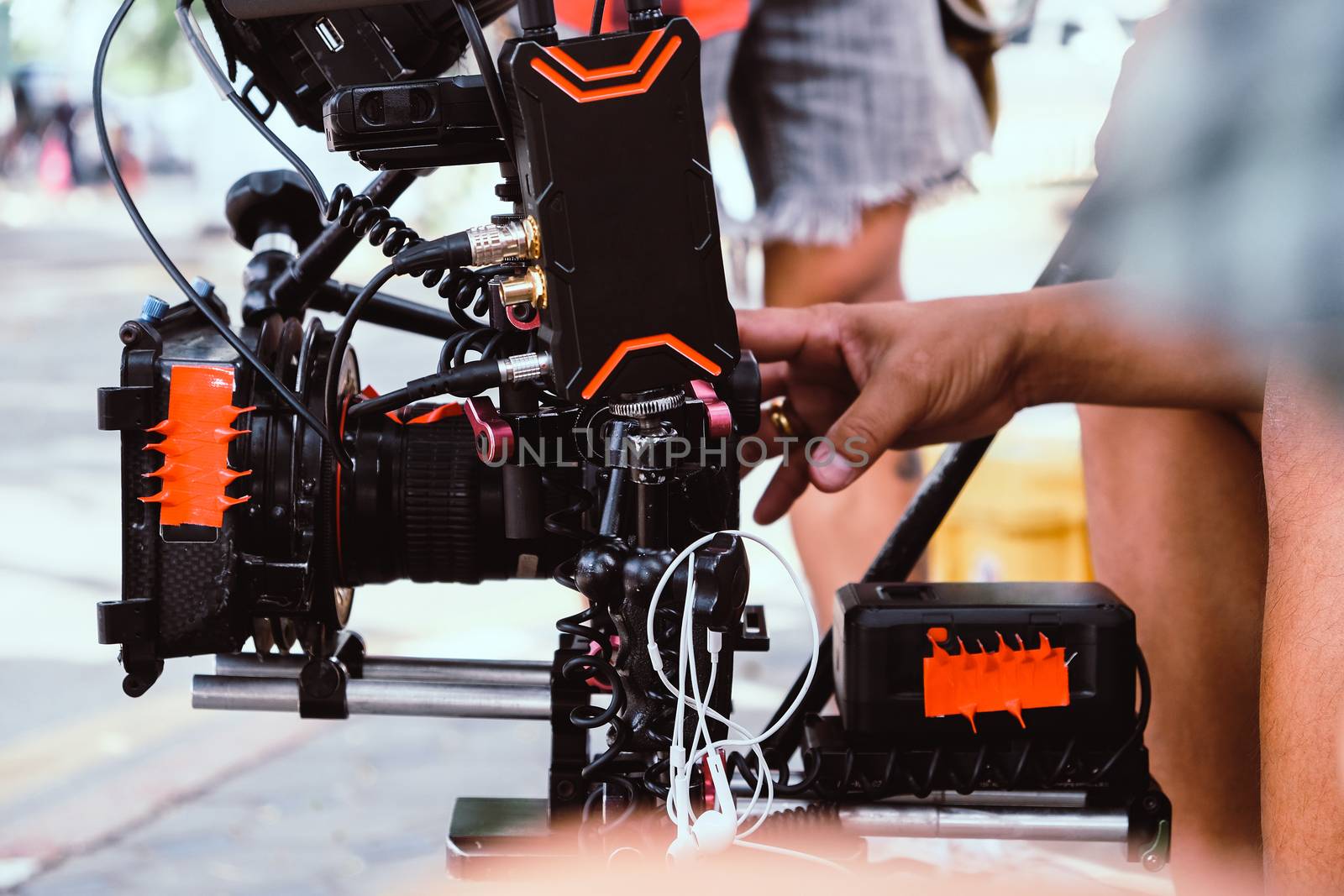 Film production crew,Behind the scenes background