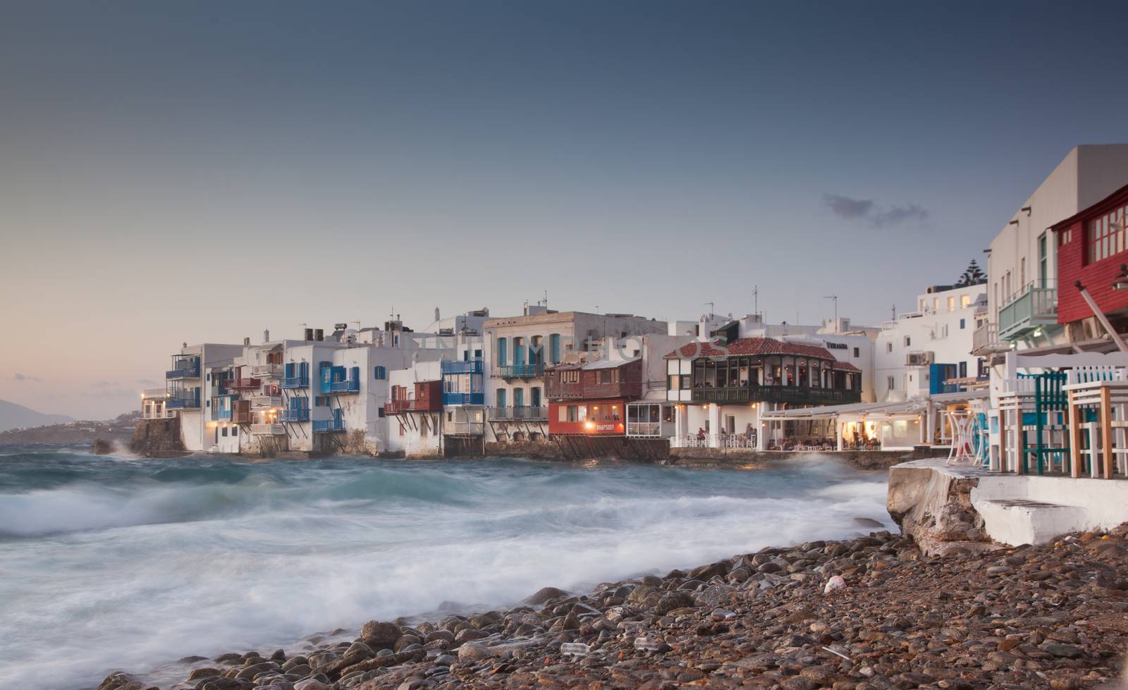 little venice at sunset, mykonos, Greece - luxury travel destiation - greek islands