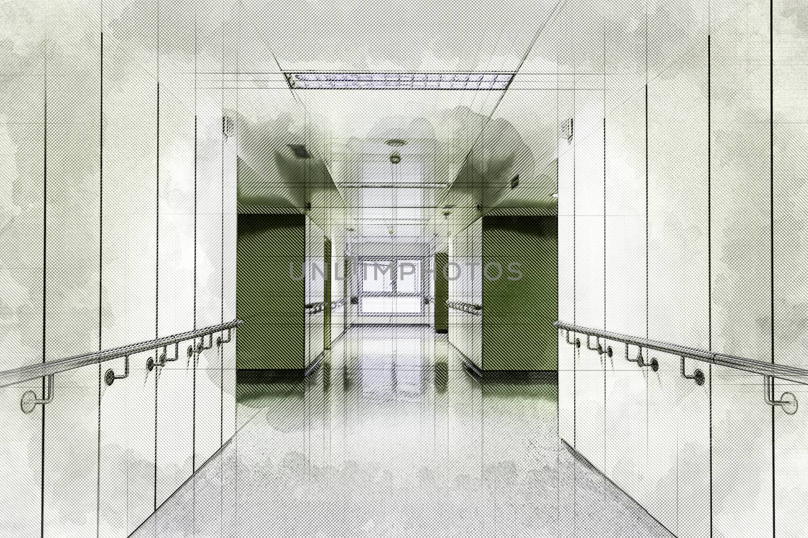 Hall of a health hospital by esebene