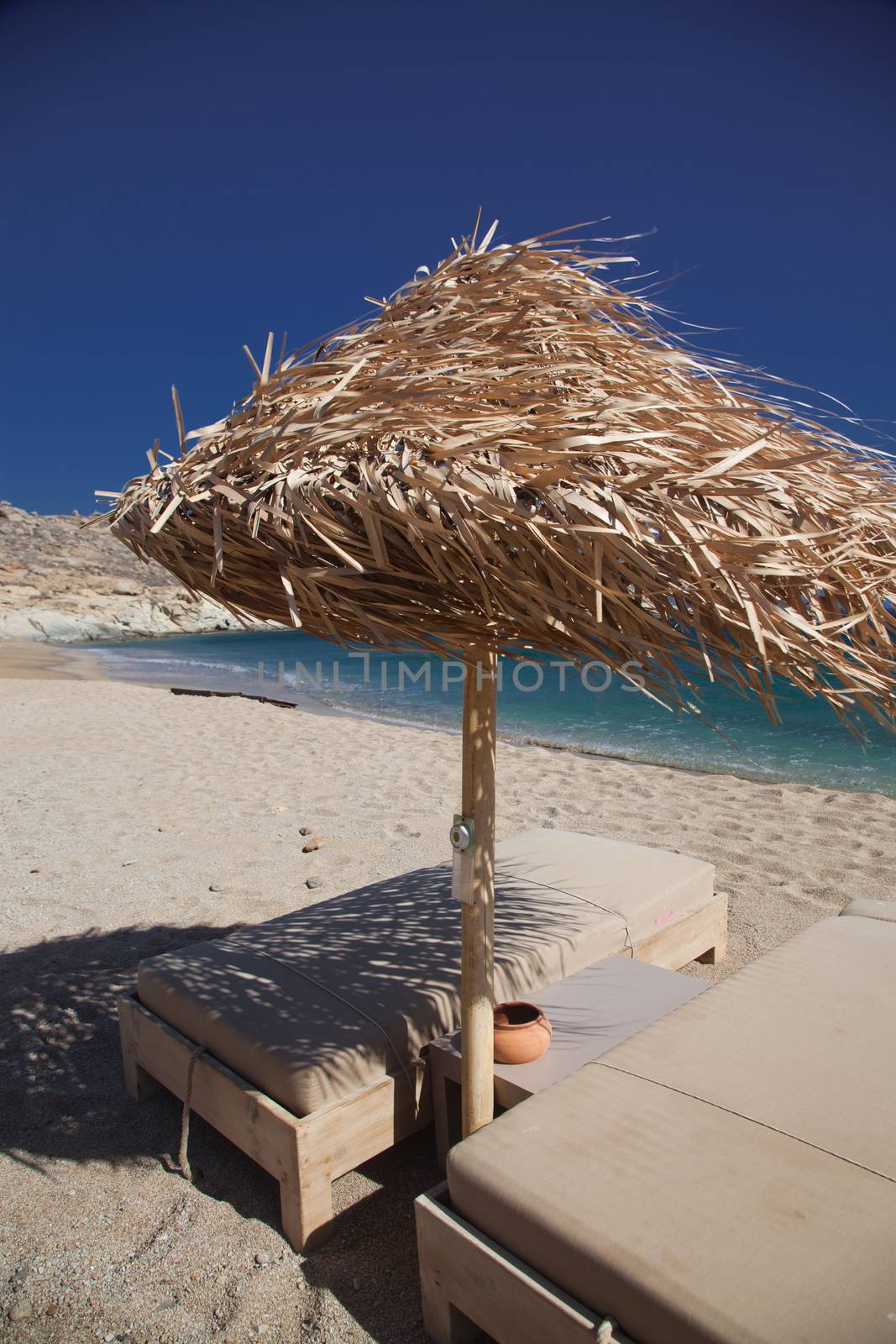 beautiful beach in Mykonos  Greece