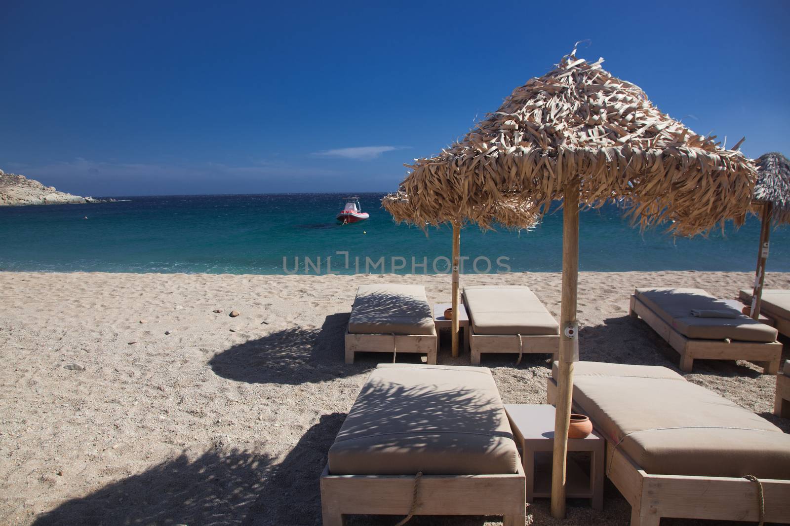 beautiful beach in Mykonos  Greece