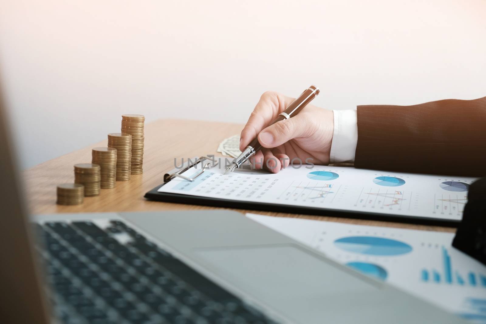 Auditor or internal revenue service staff, Business women checking annual financial statements of company. Audit Concept.