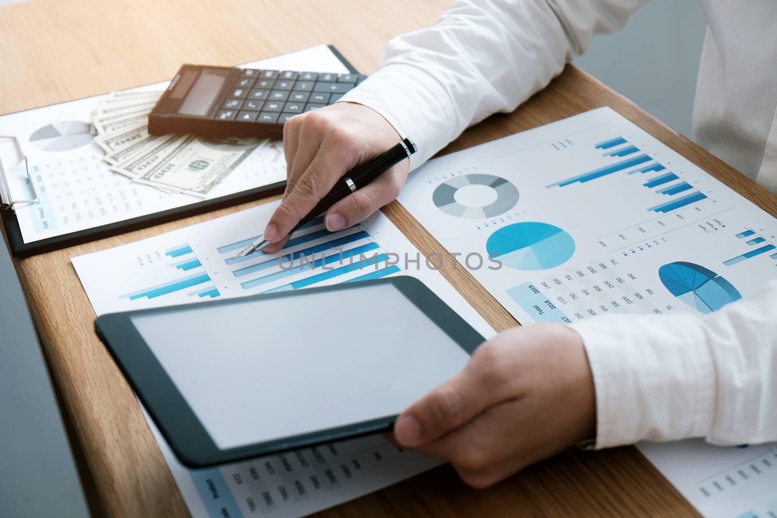 Auditor or internal revenue service staff, Business women checking annual financial statements of company. Audit Concept.