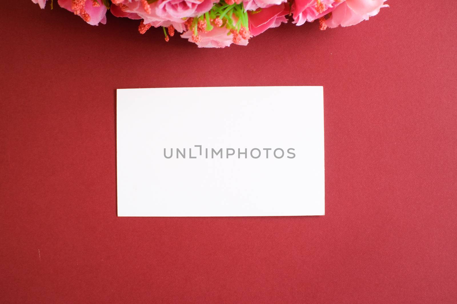 Mockup of business card white paper on background by peandben