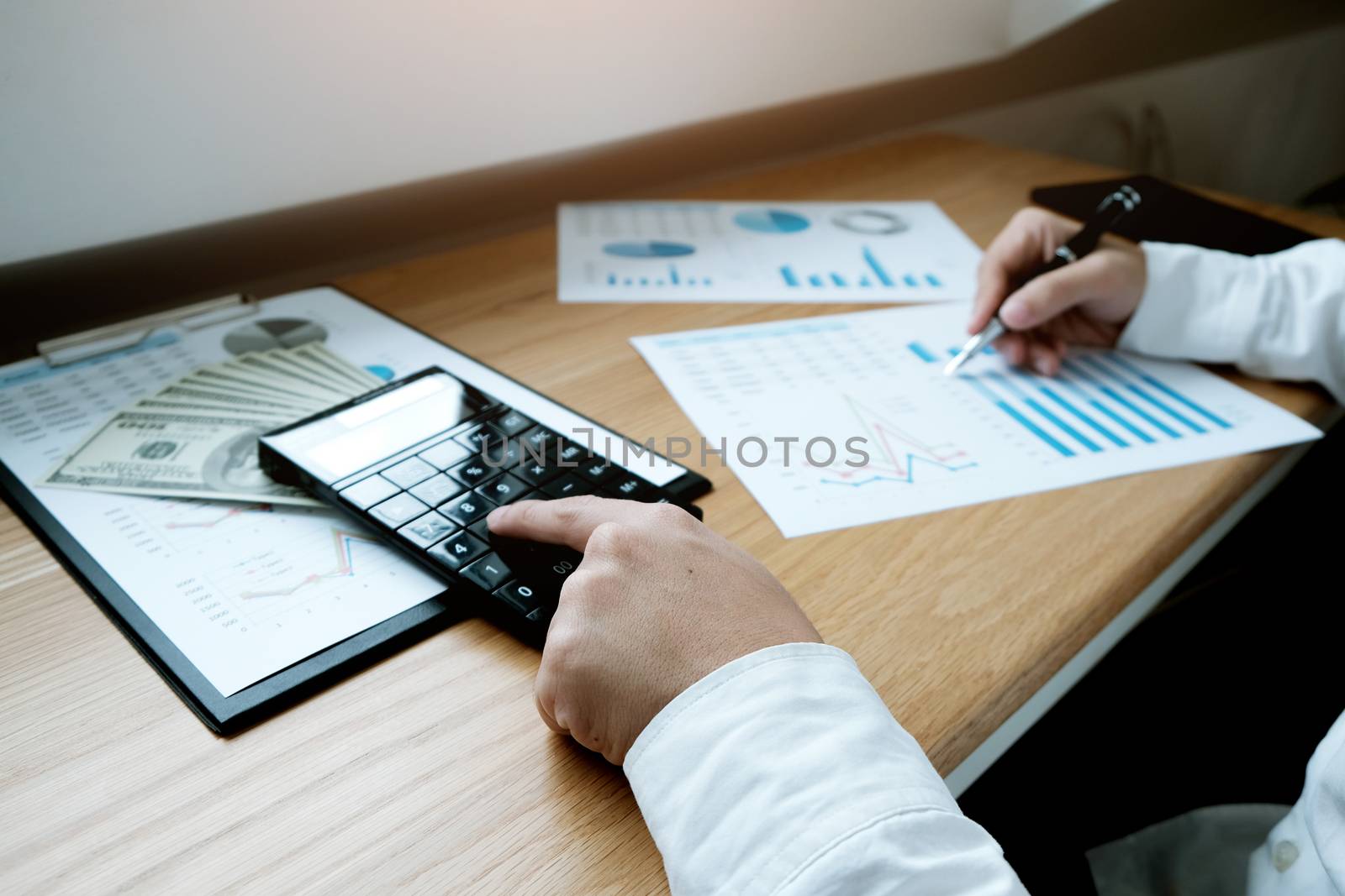 Auditor or internal revenue service staff, Business women checking annual financial statements of company. Audit Concept.