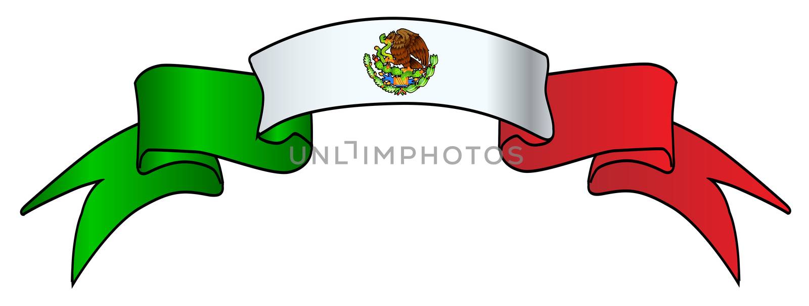Mexican Flag Icon Satin Ribbon by Bigalbaloo