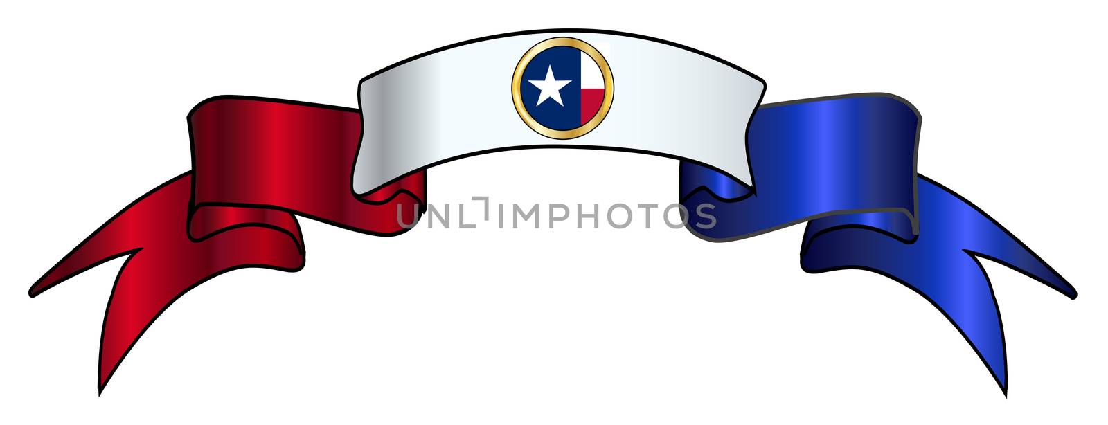 Texan Flag Icon Satin Ribbon by Bigalbaloo