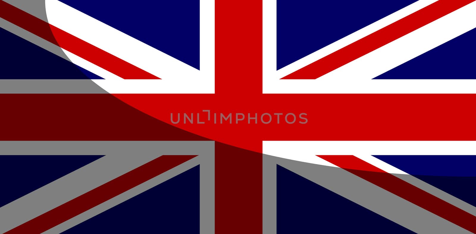 The UK Union Jack flag with a heavy shadow