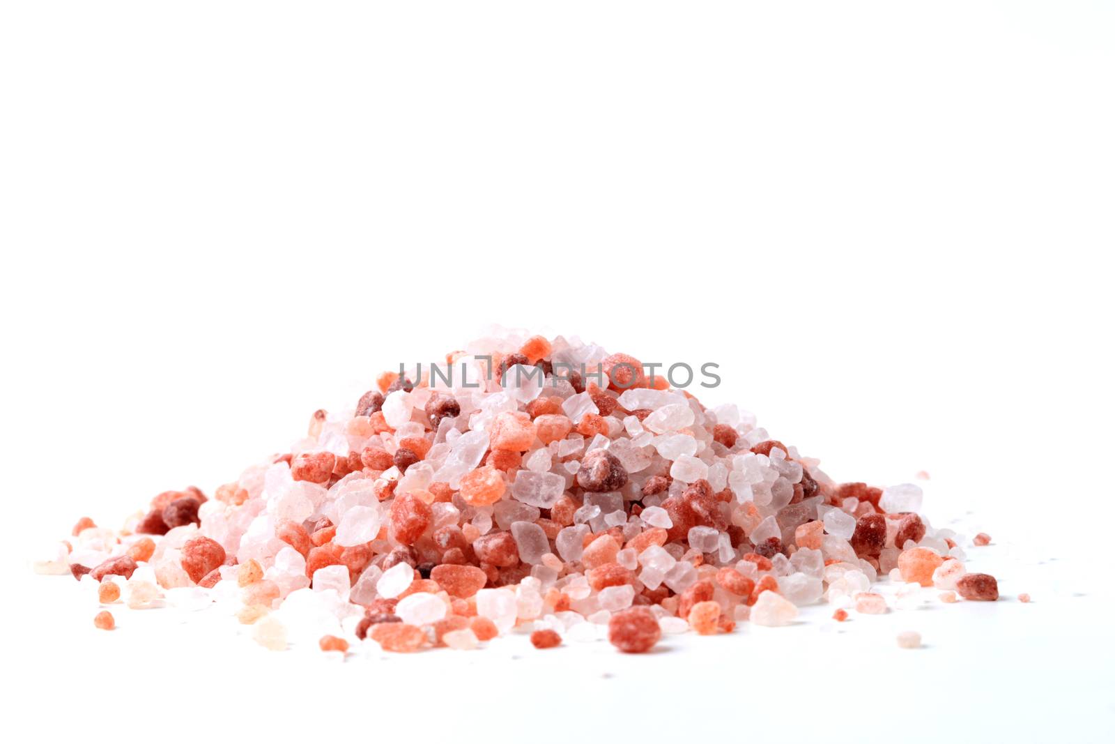 Hymalaya Salt Cristals Pile Isolated on White Background