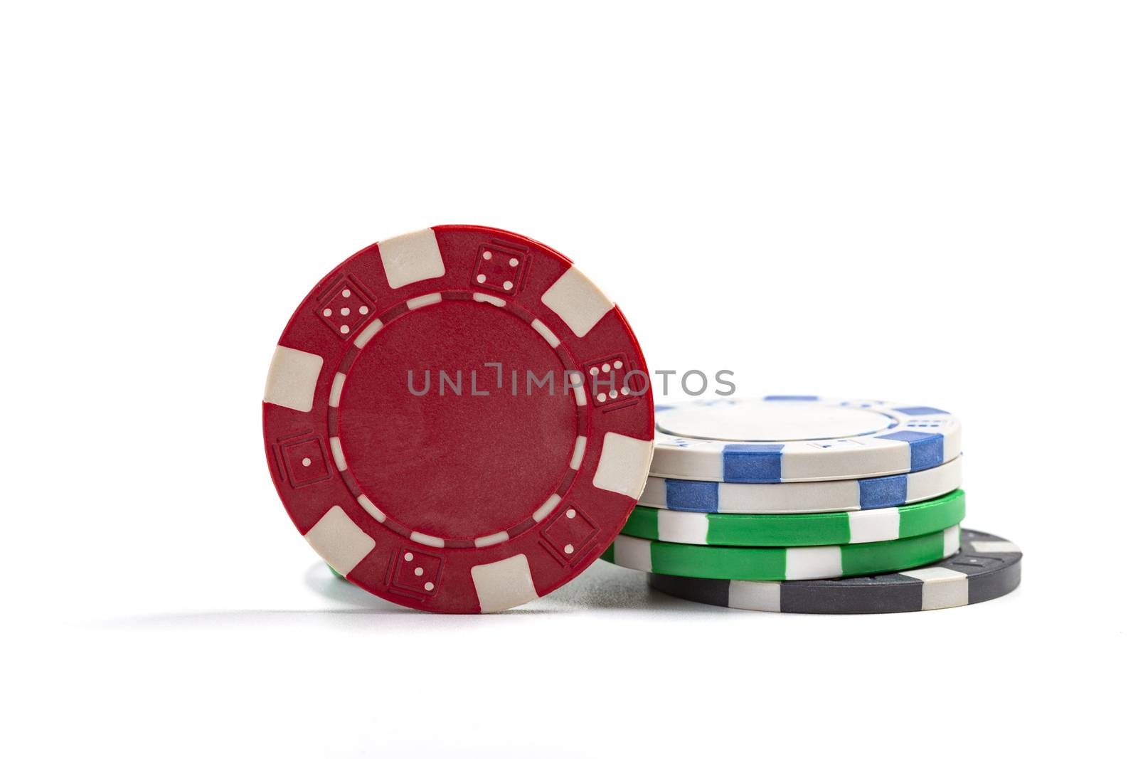 Casino Chips On White by orcearo
