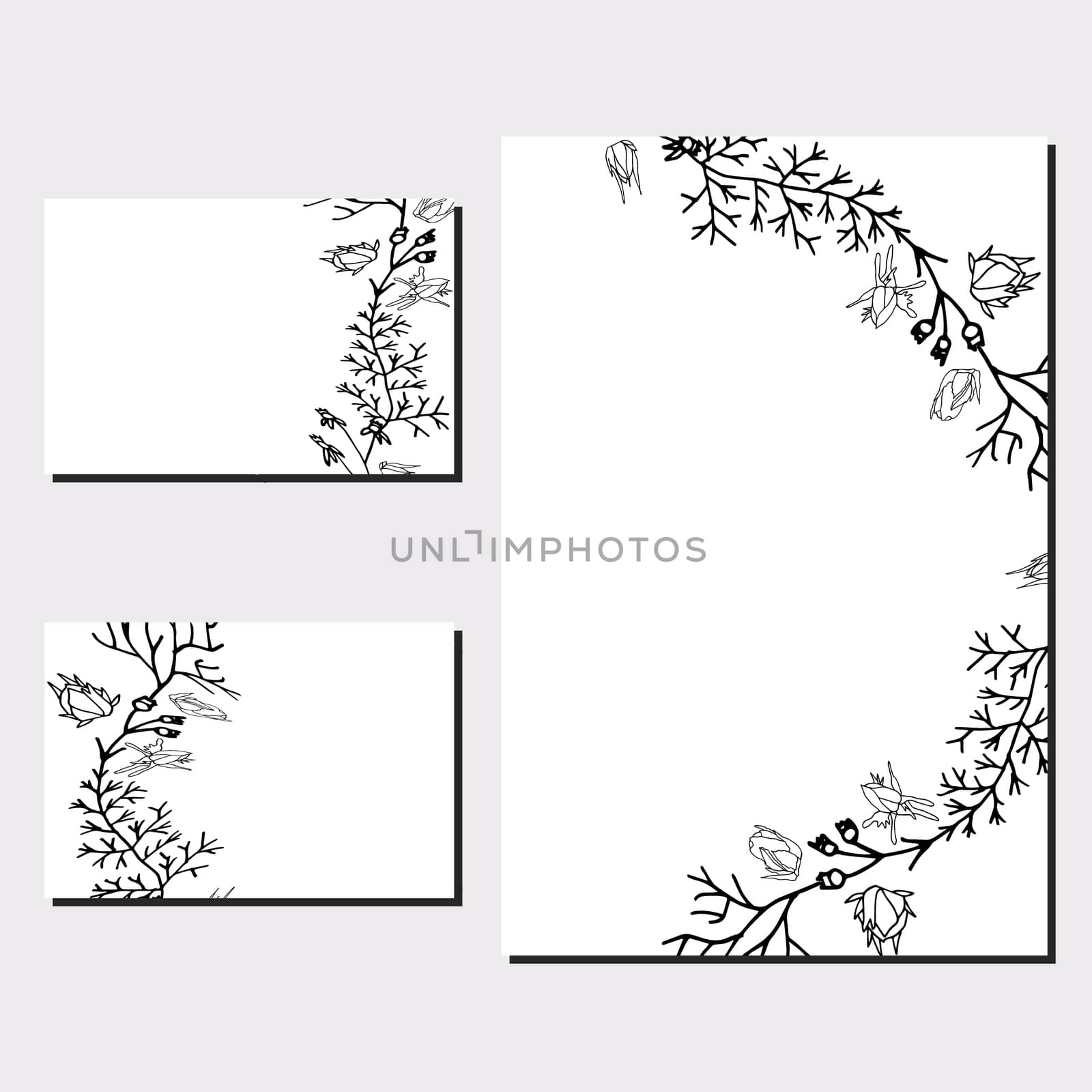 Set of cards for minimalistic design, announcements, greeting cards, posters, advertisement.