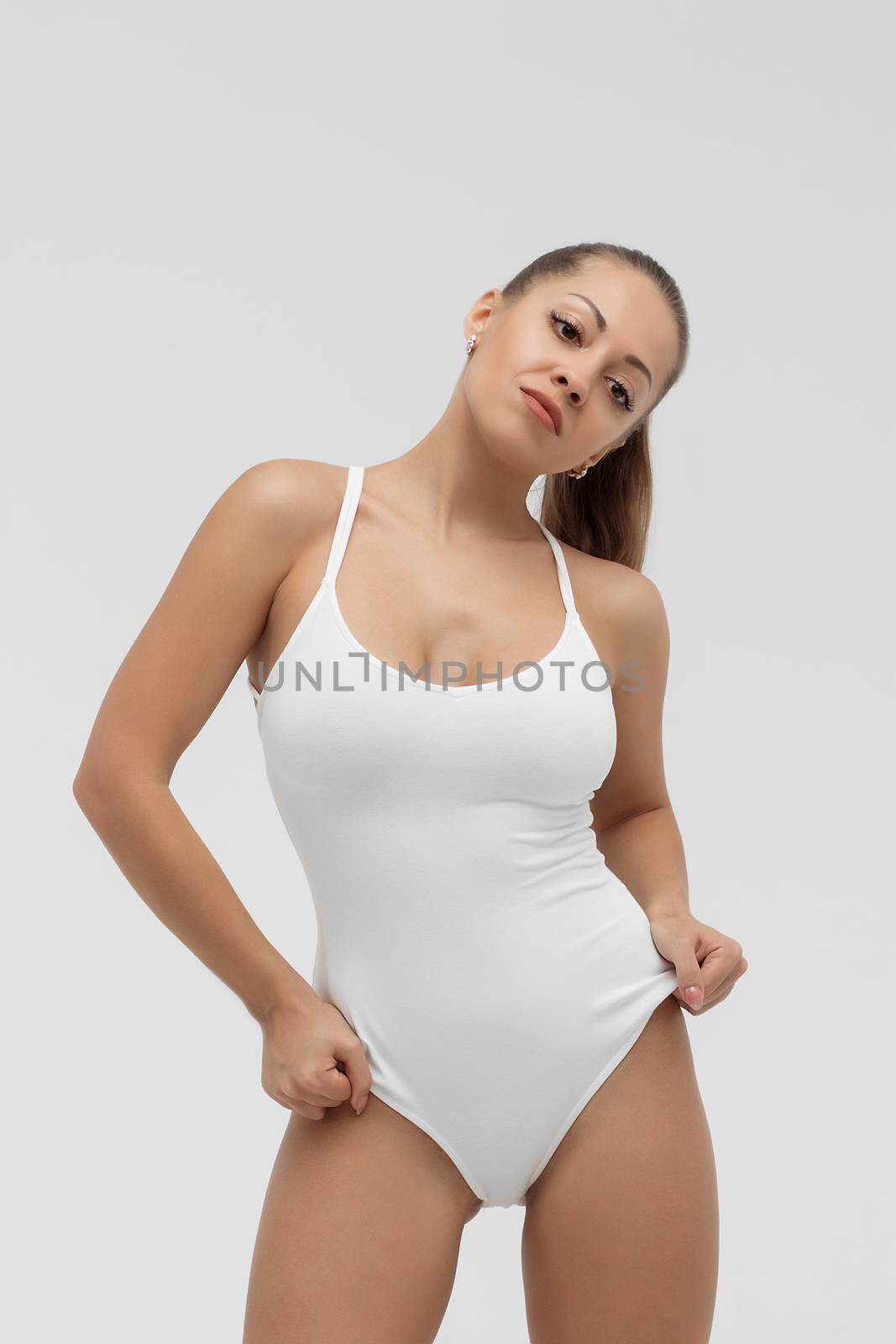 Woman in white bodysuit by 3KStudio