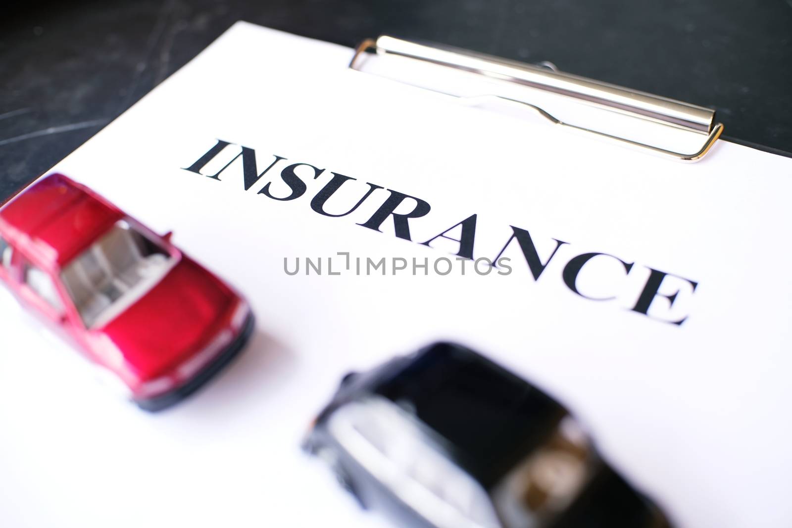 Car insurance concept with policy. by peandben