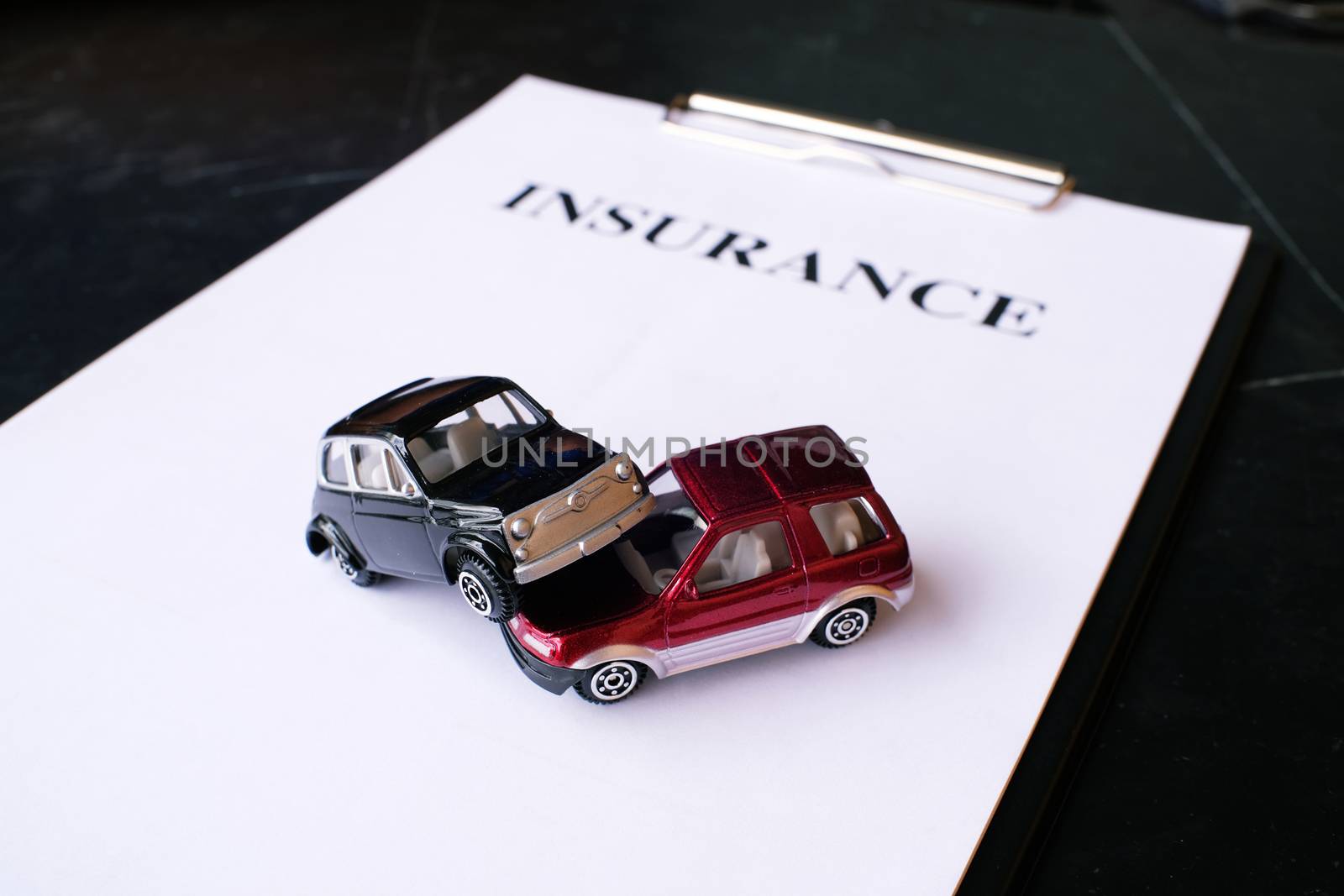 Car insurance concept with policy. by peandben