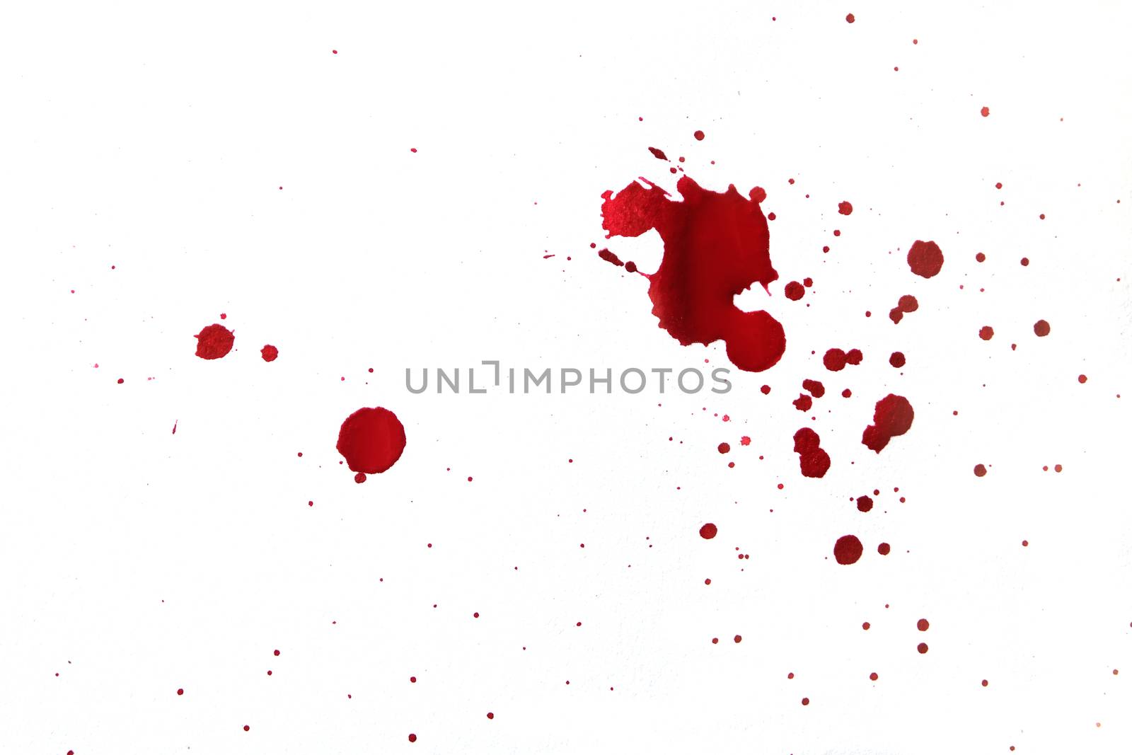 Blood splatters on white background