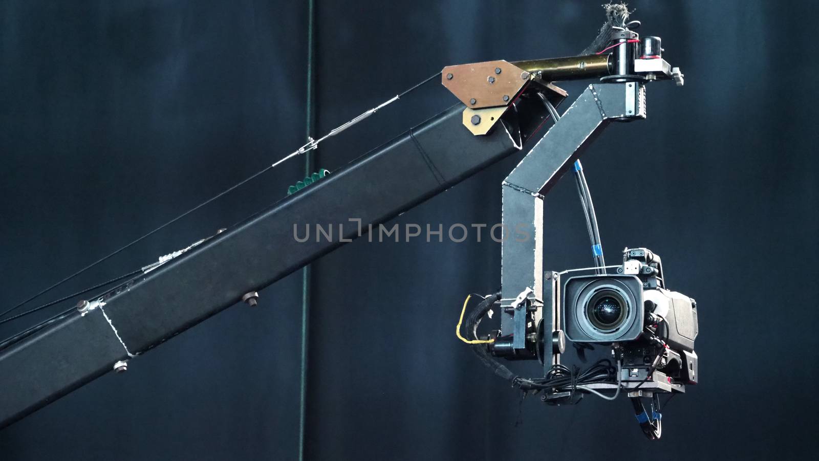 Blurry images of broadcast camera on the crane by gnepphoto