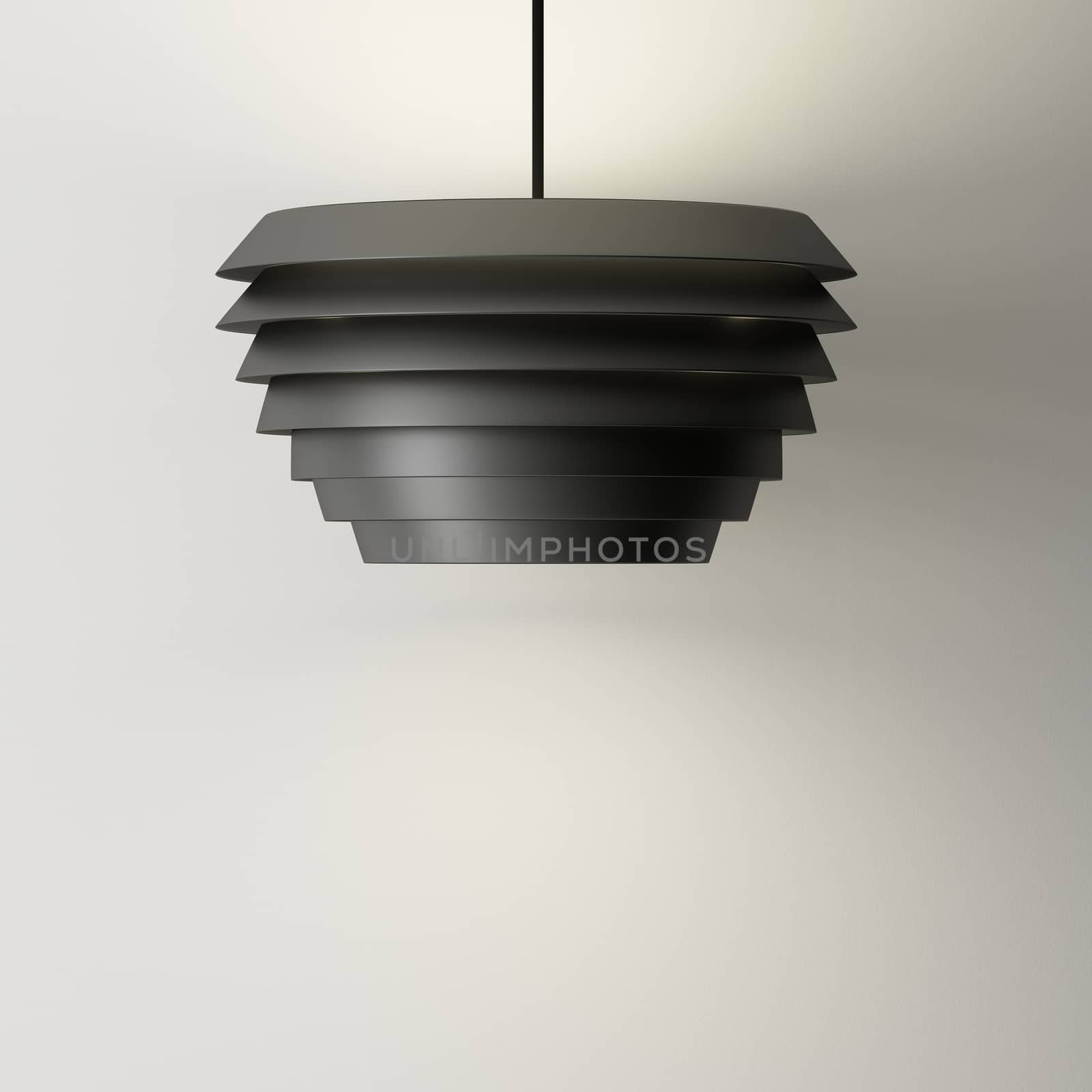 Black Lamp of decorated design and wall background