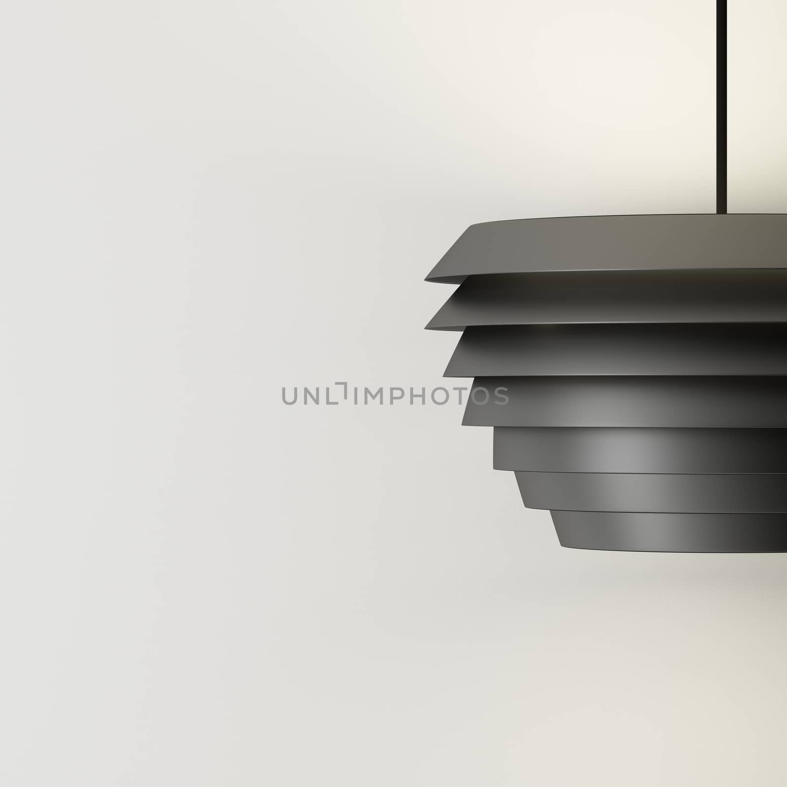 Black Lamp of decorated design and wall background