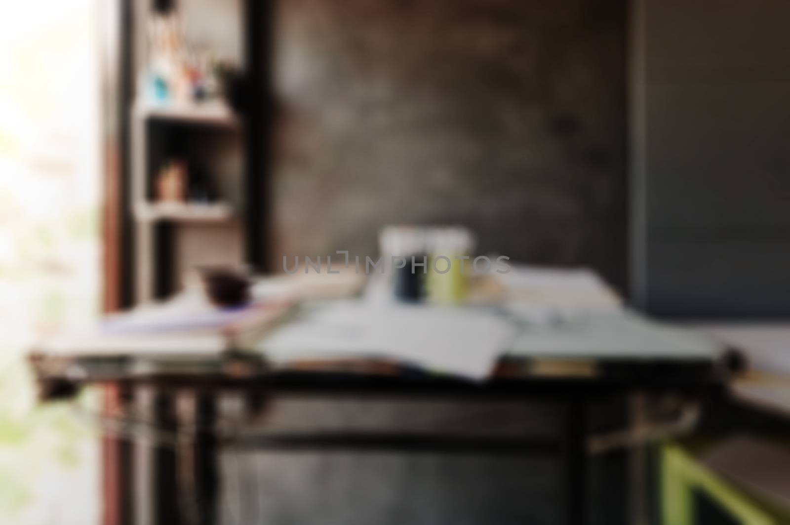Blurred background of working design room interior by sayhmog