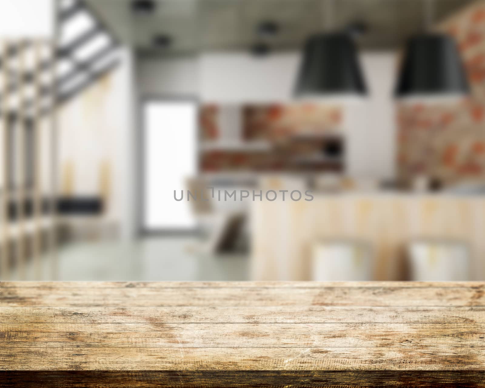 Top table wood and kitchen room background