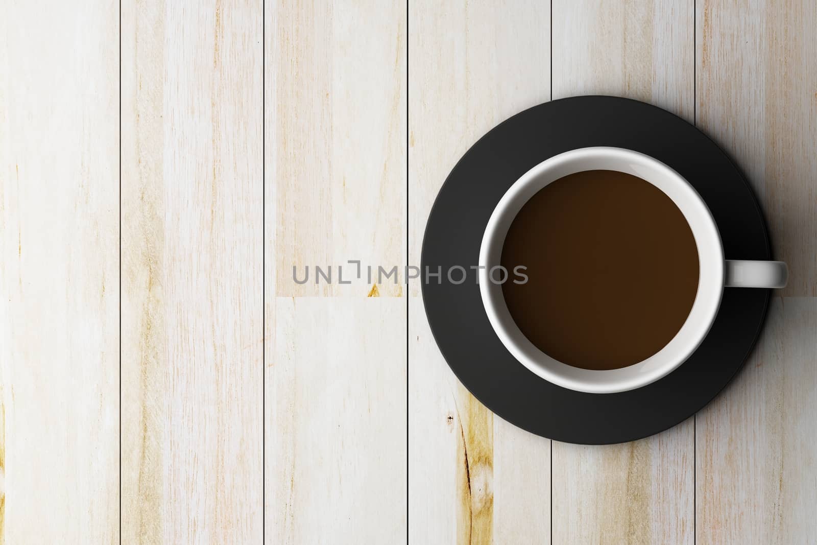 Coffee cup on wooden