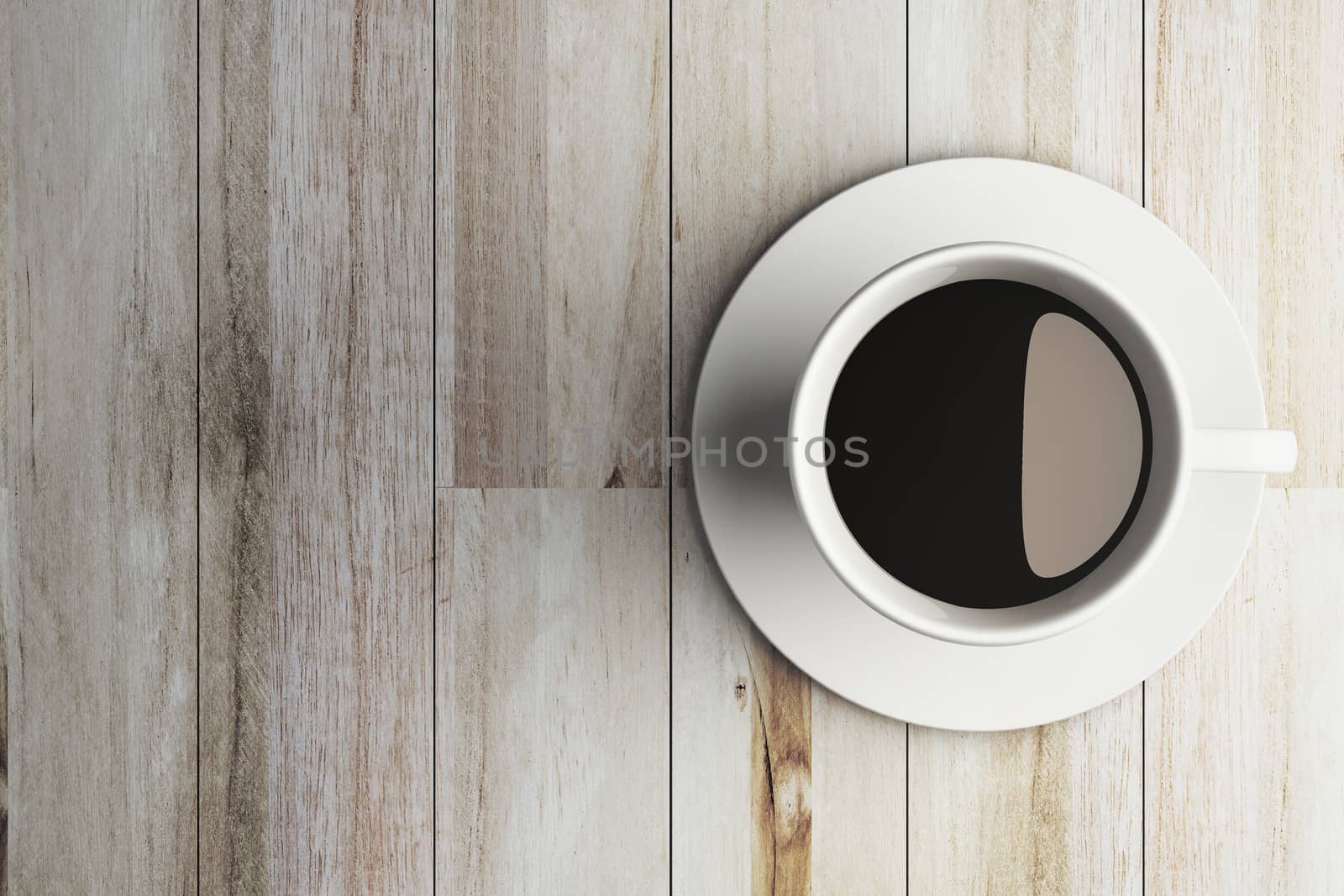 Coffee cup on wooden