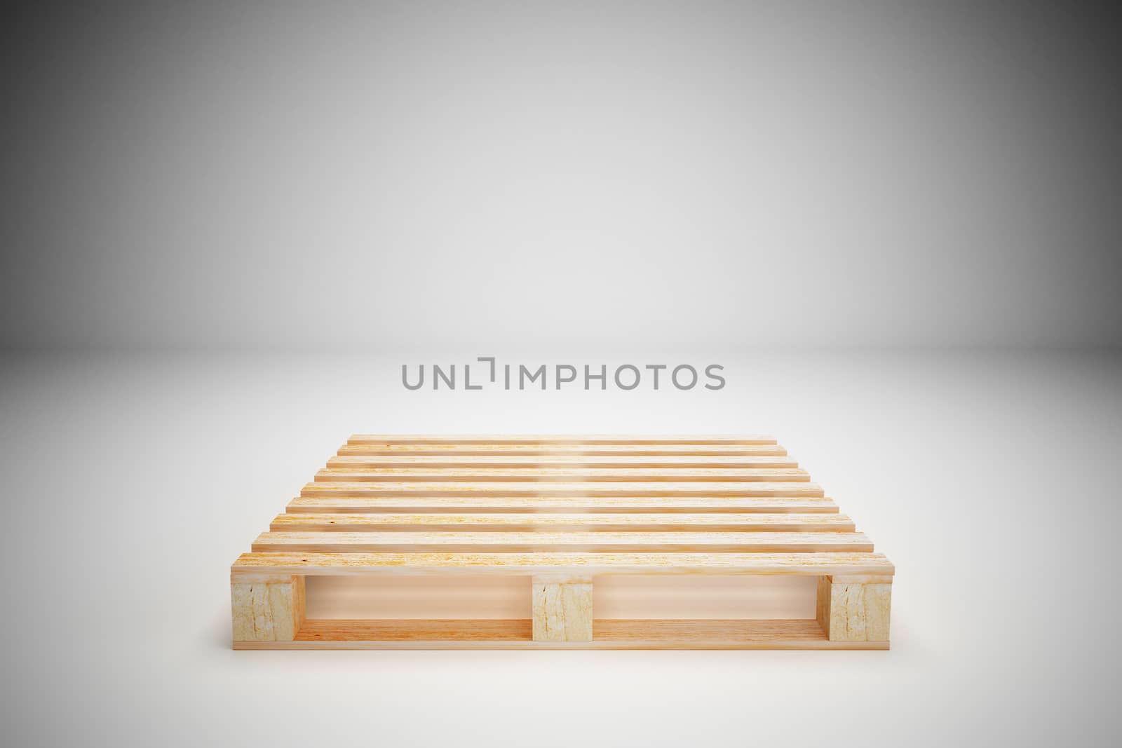 Wood pallet on white floor