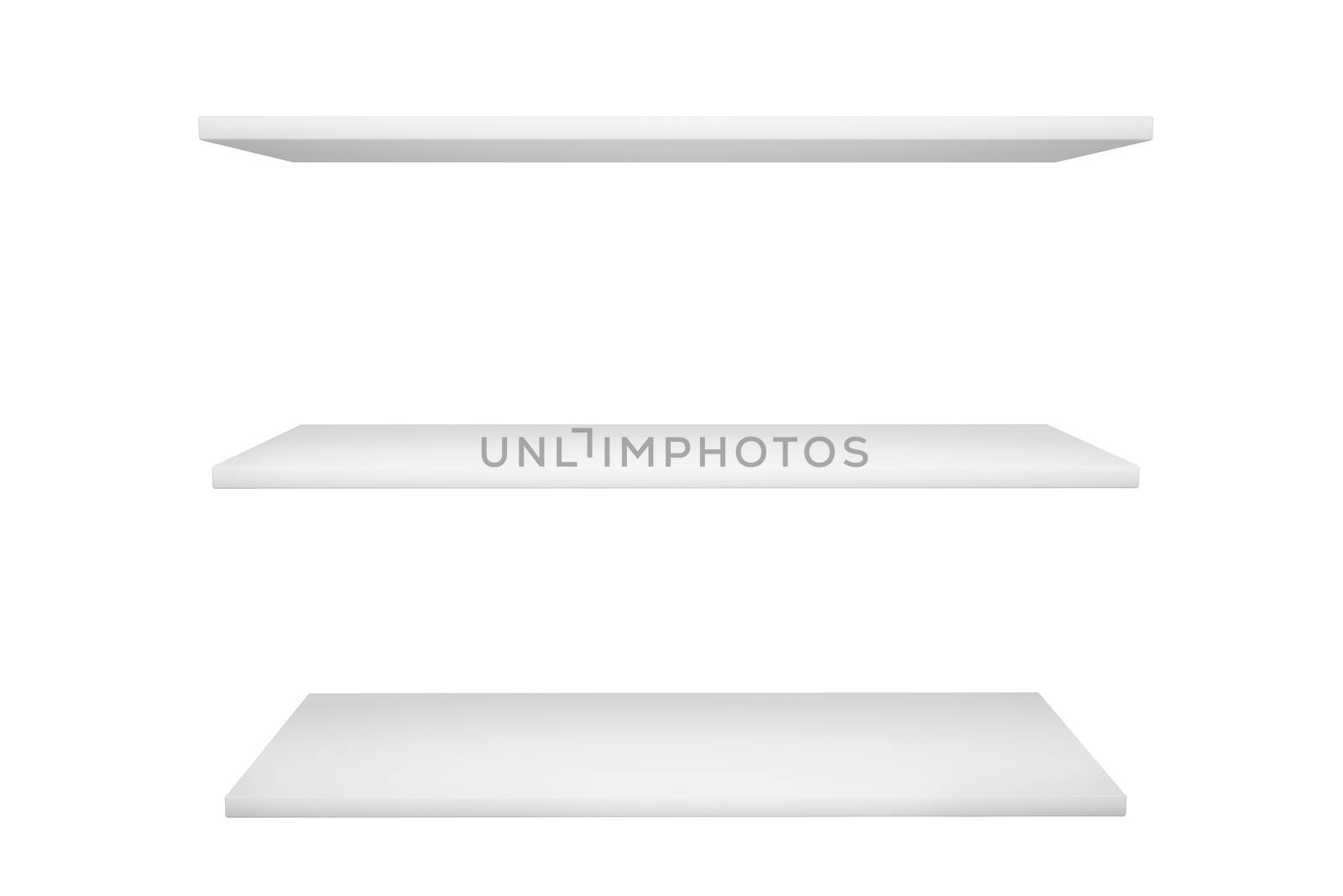 white shelves isolated on white background