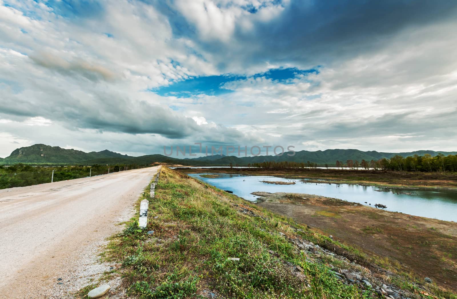 soil road and march landscape