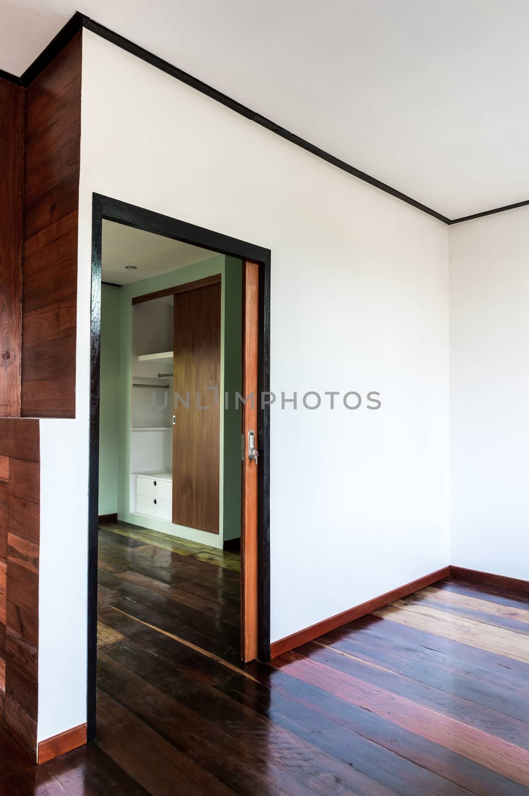 white wall and door of interior design