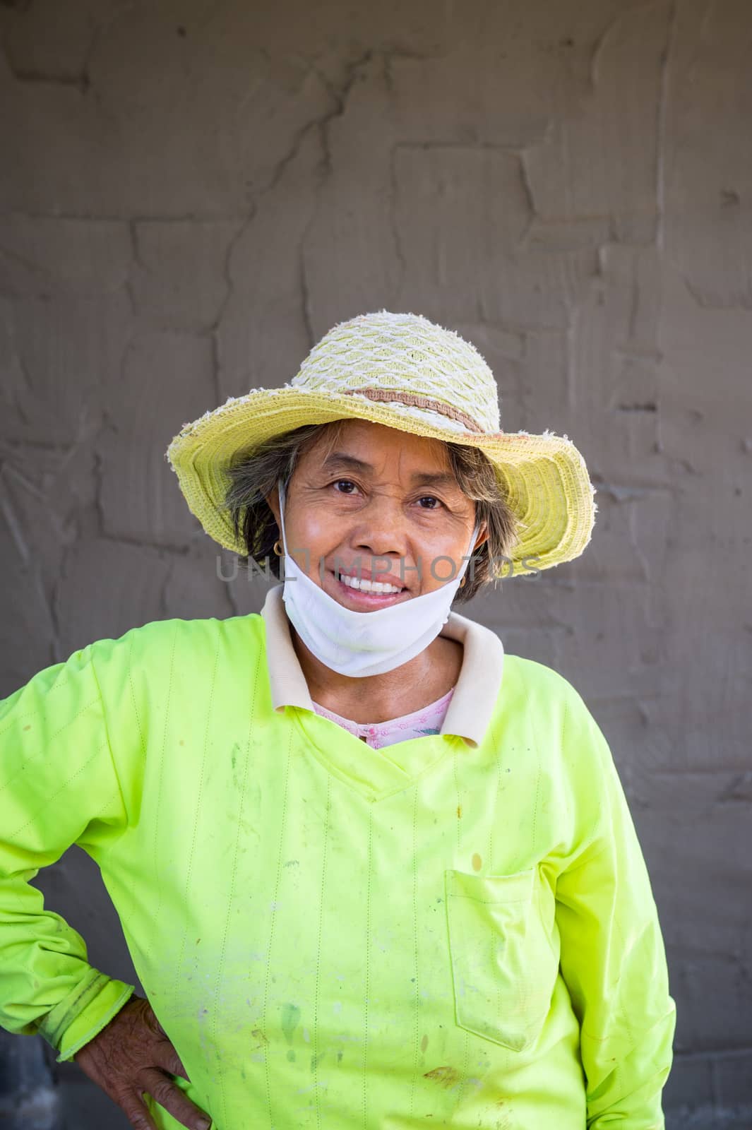 portrait of senior woman working job