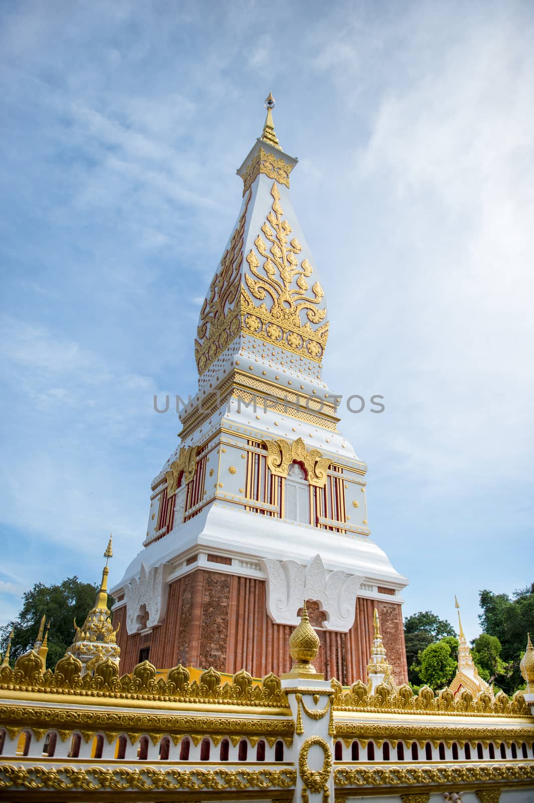 Phra That Phanom Pagoda in Temple Laotian Style of Chedi, Nakhon Phanom, Thailand.