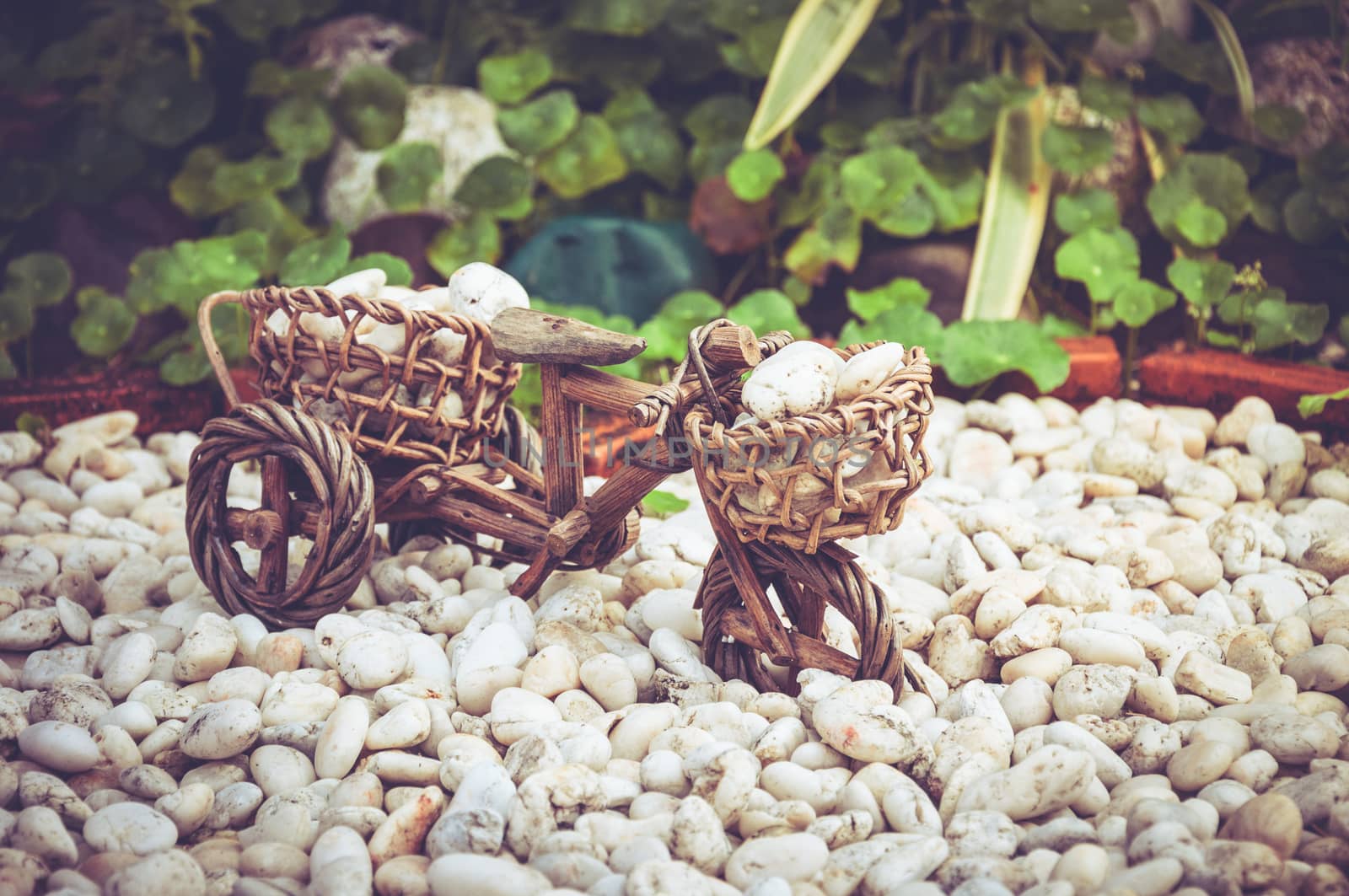 Small of  Wood Bicycle With White Stone by sayhmog