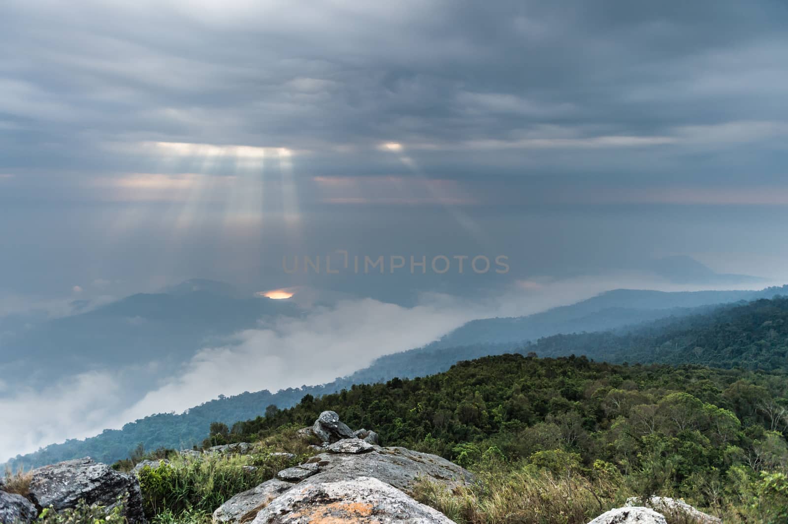 sunlight effect and cloudy sky