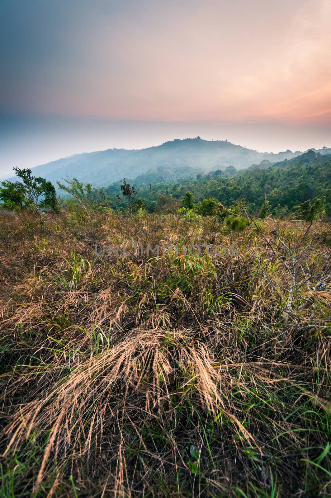 mountain and sky sunset landscape