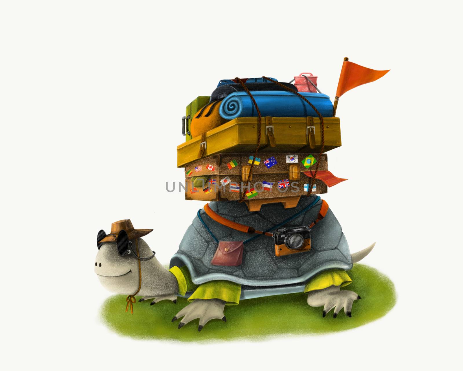 Terrapin traveler of painting idea.