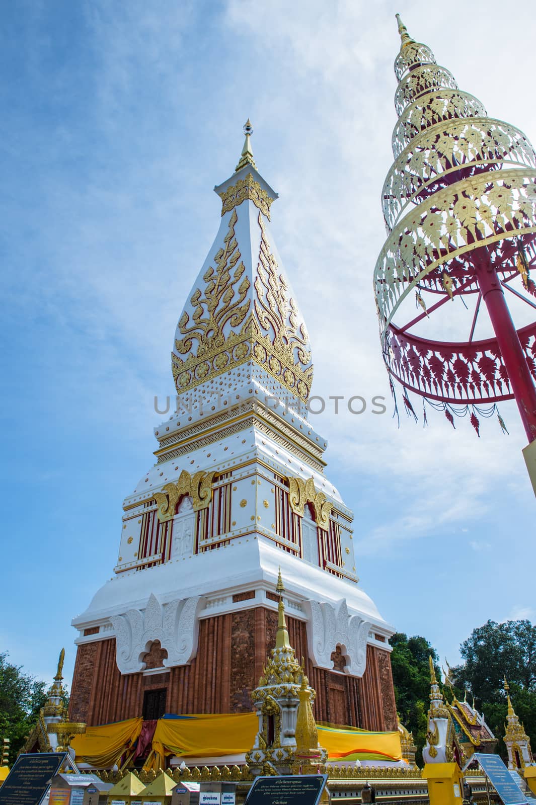 Phra That Phanom Pagoda in Temple Laotian Style of Chedi, Nakhon Phanom, Thailand.