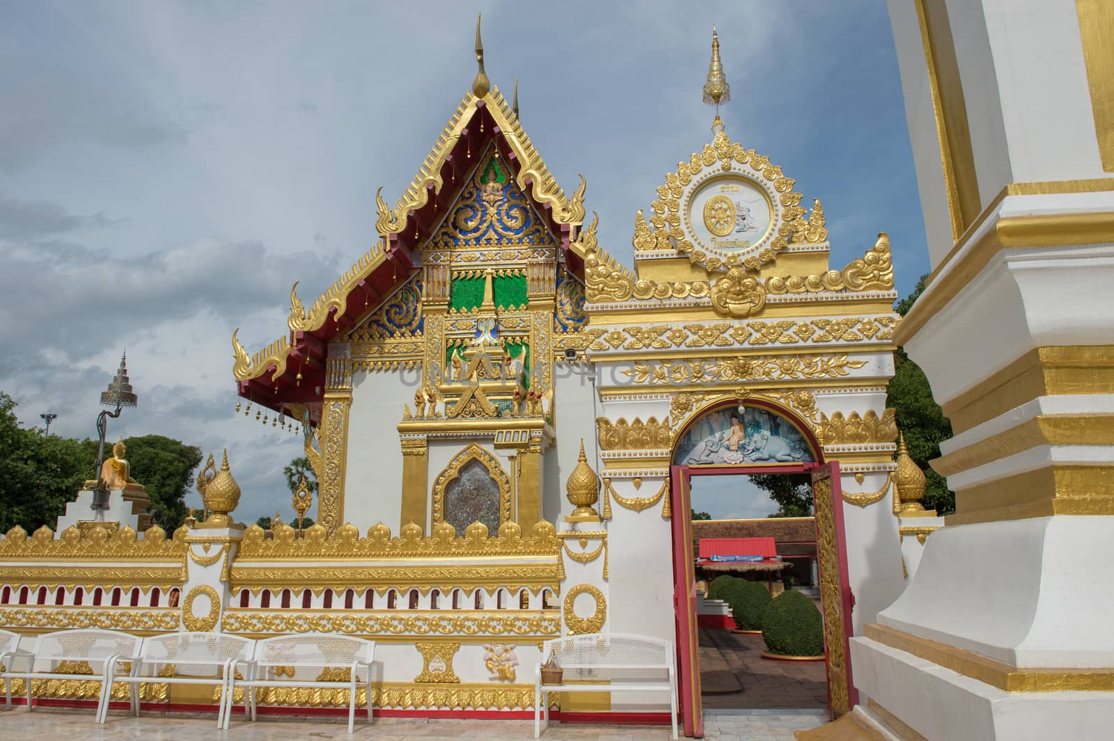 Phra That Phanom Pagoda in Temple Laotian Style of Chedi, Nakhon Phanom, Thailand.