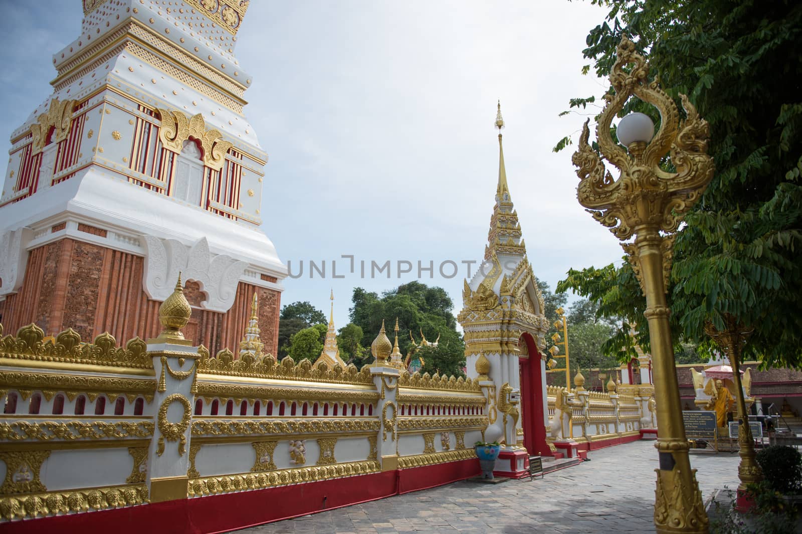 Phra That Phanom Pagoda in Temple Laotian Style of Chedi, Nakhon Phanom, Thailand.