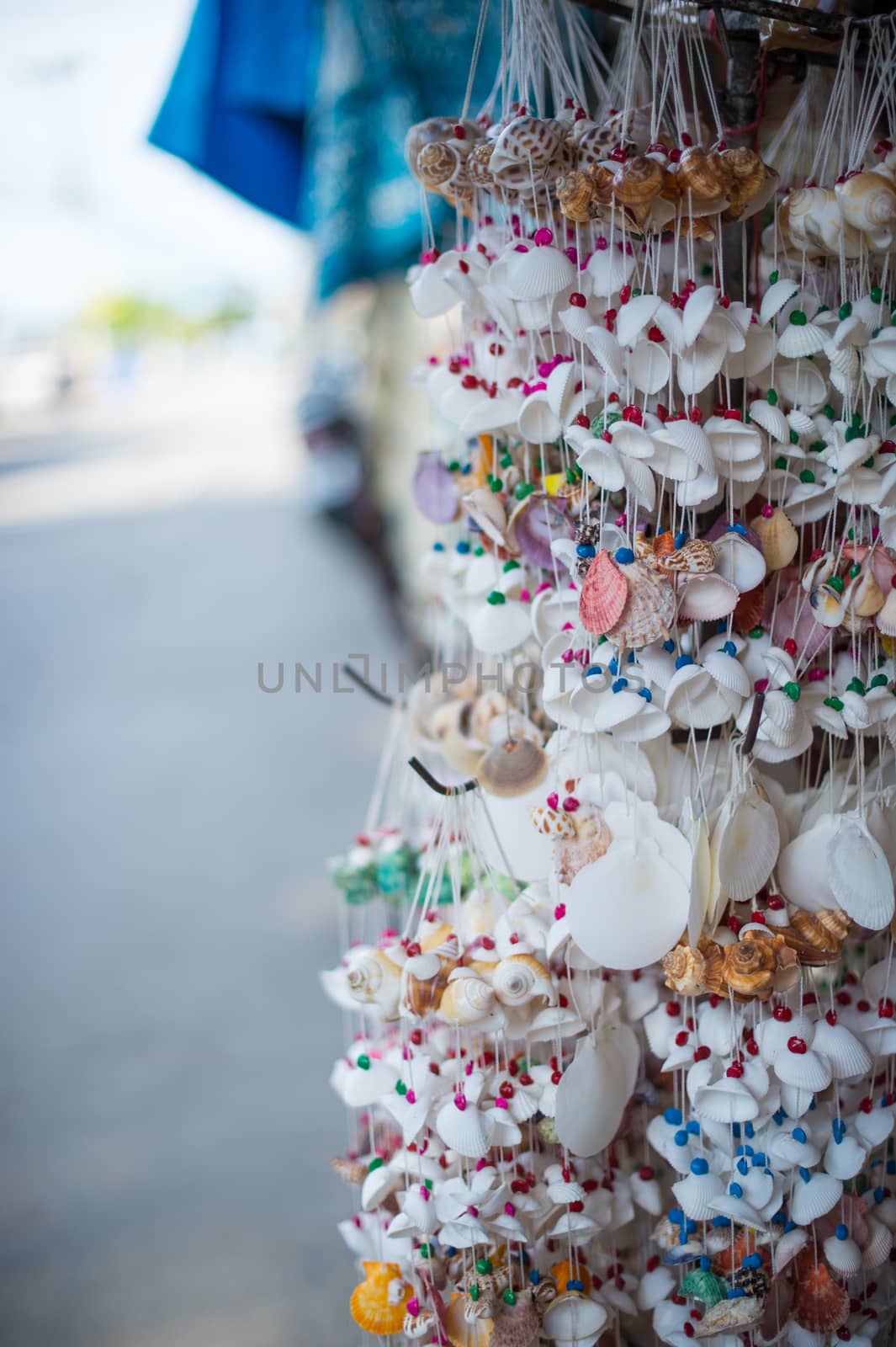 Closeup of mobile shell in market