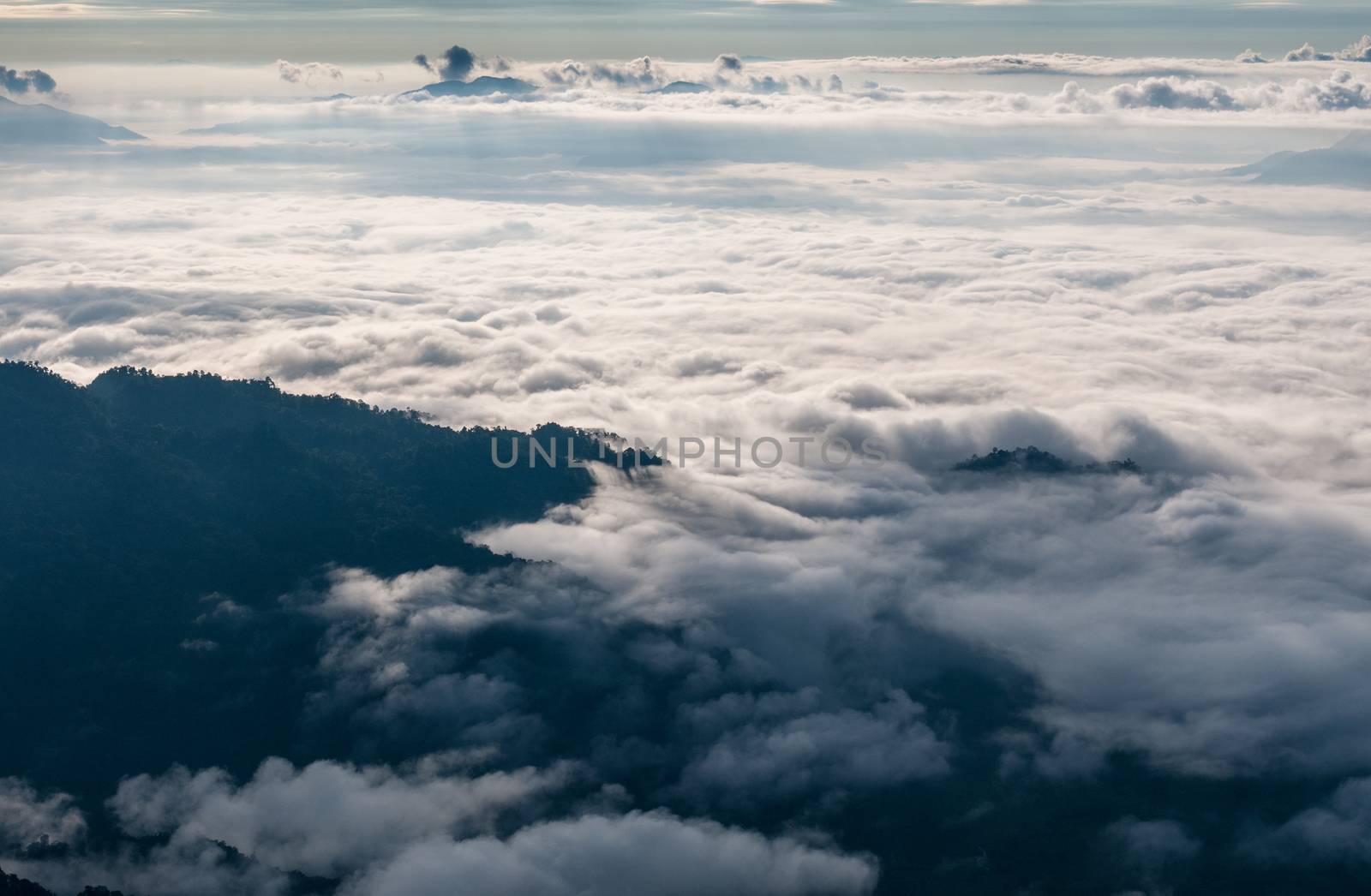 Mountain and cloudy sky landscape