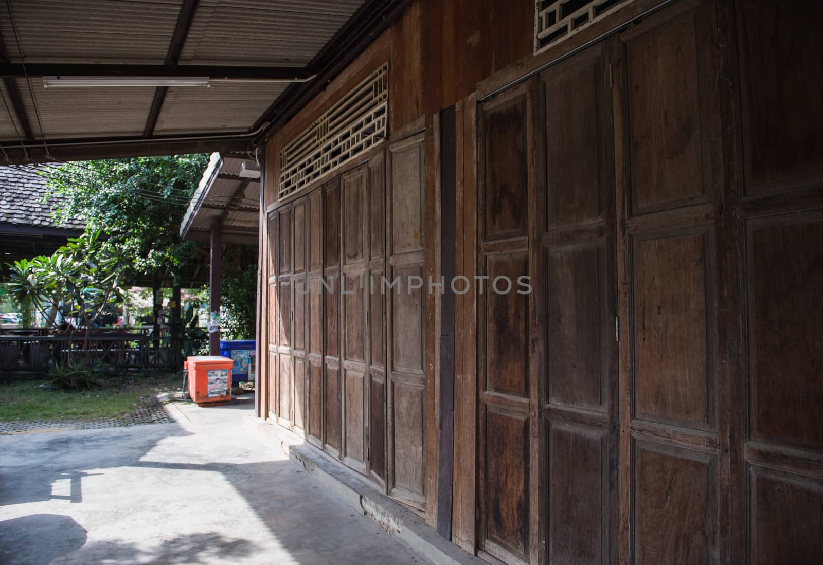 Old wood door closeup, retro of design style